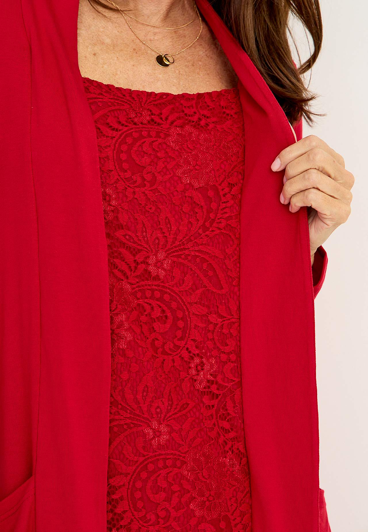 Jersey dress with lace Elina