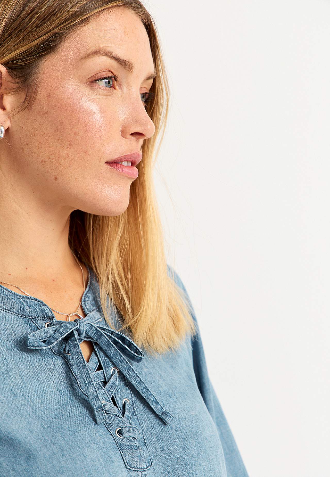Denim tunic with lacing Ella