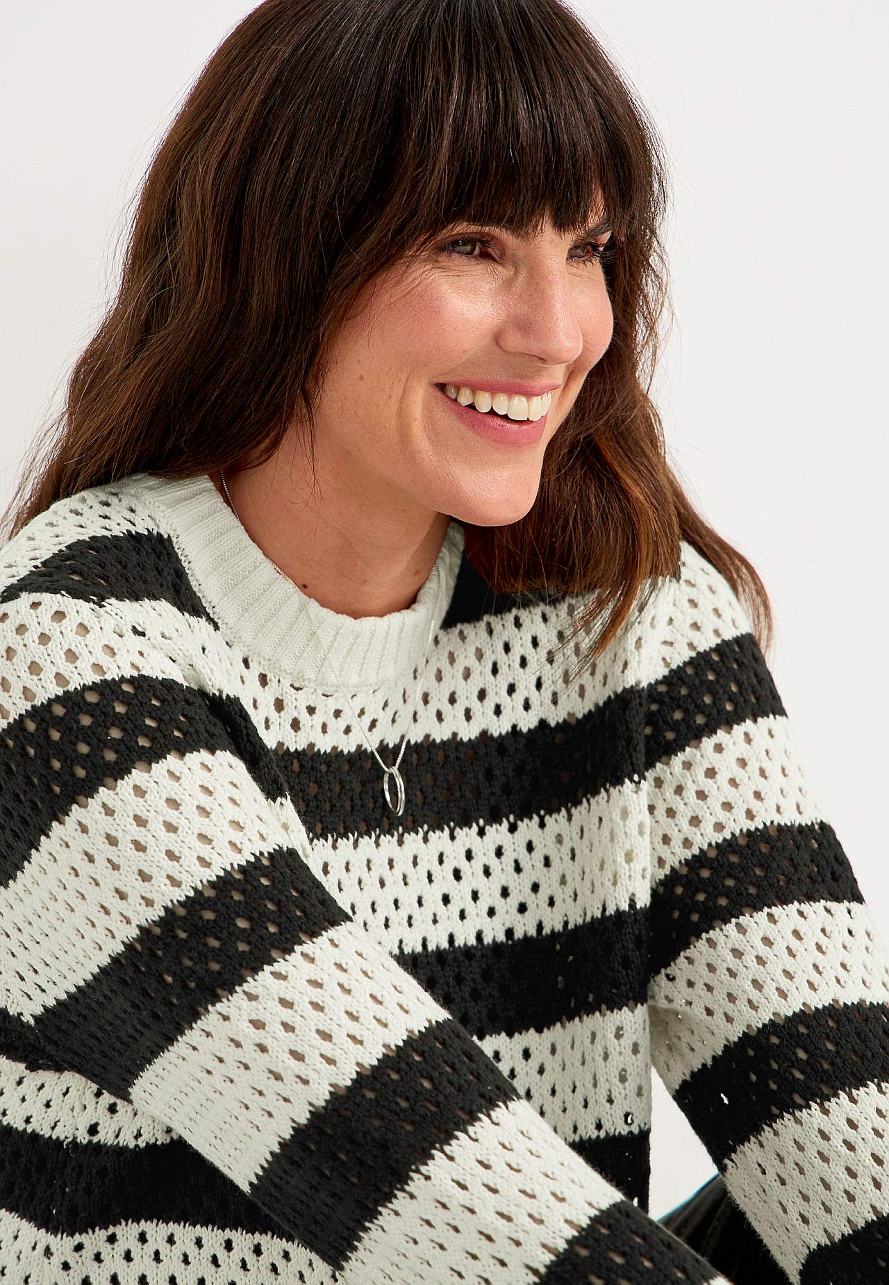 Stitch knit, striped sweater Patricia