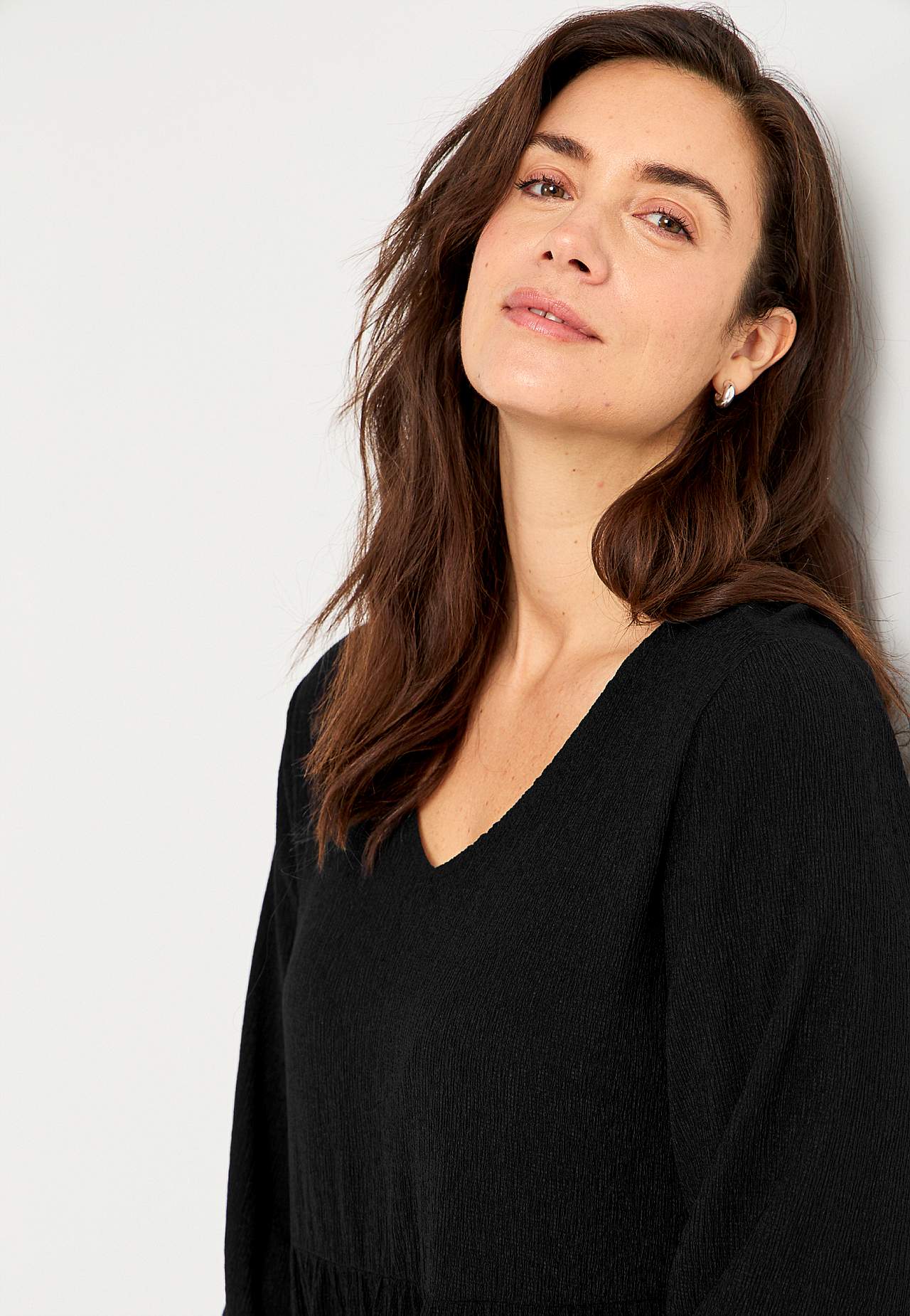 Jersey dress with structural pattern