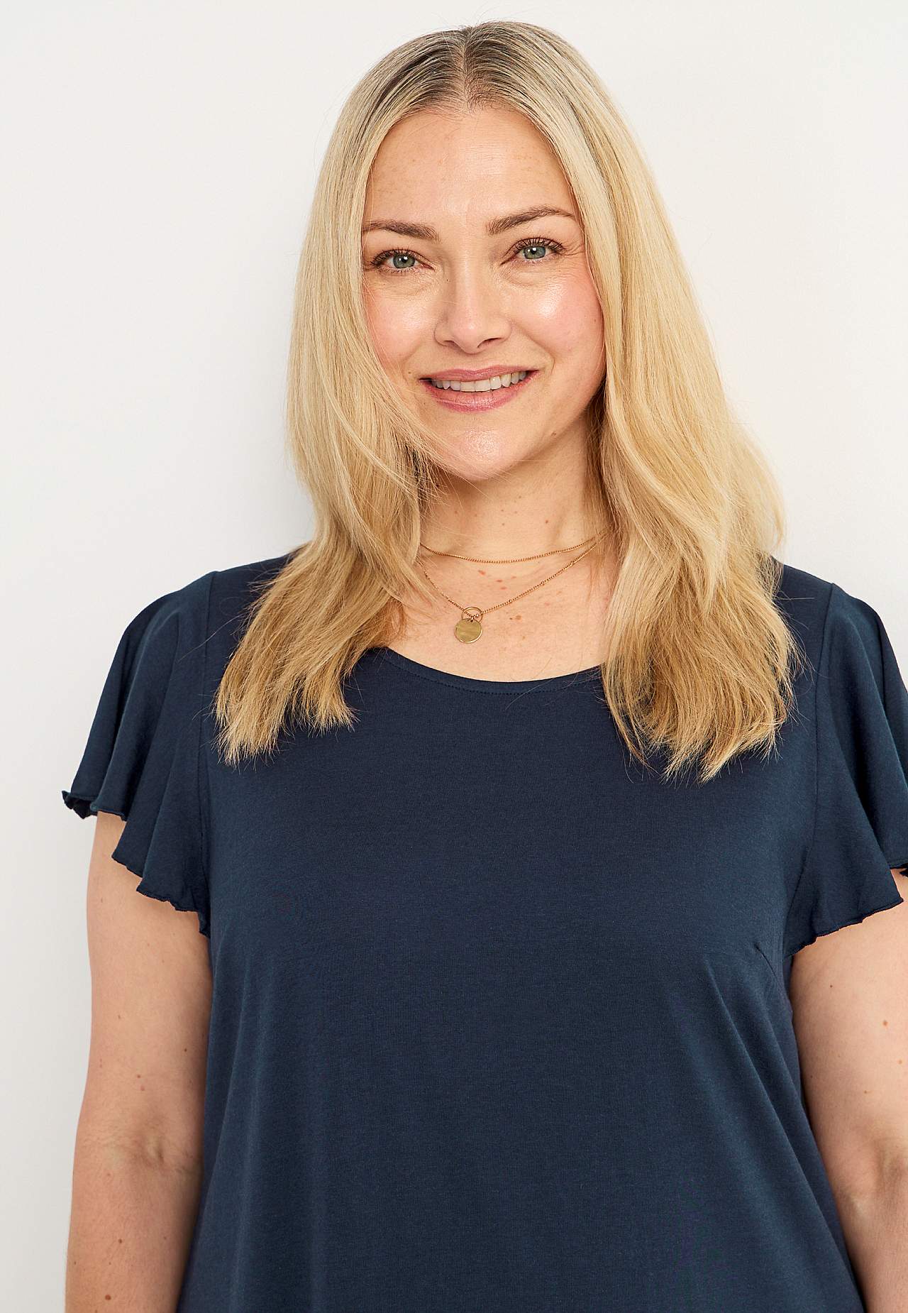 Jersey dress with frills