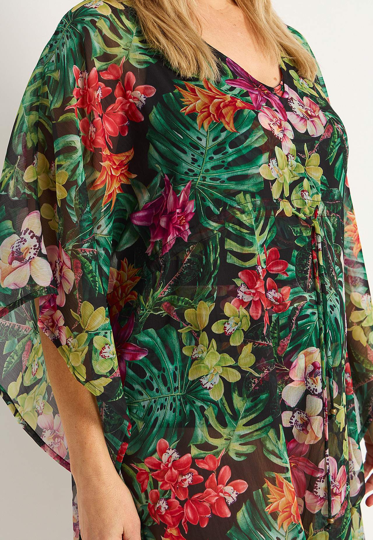 Patterned beach caftan