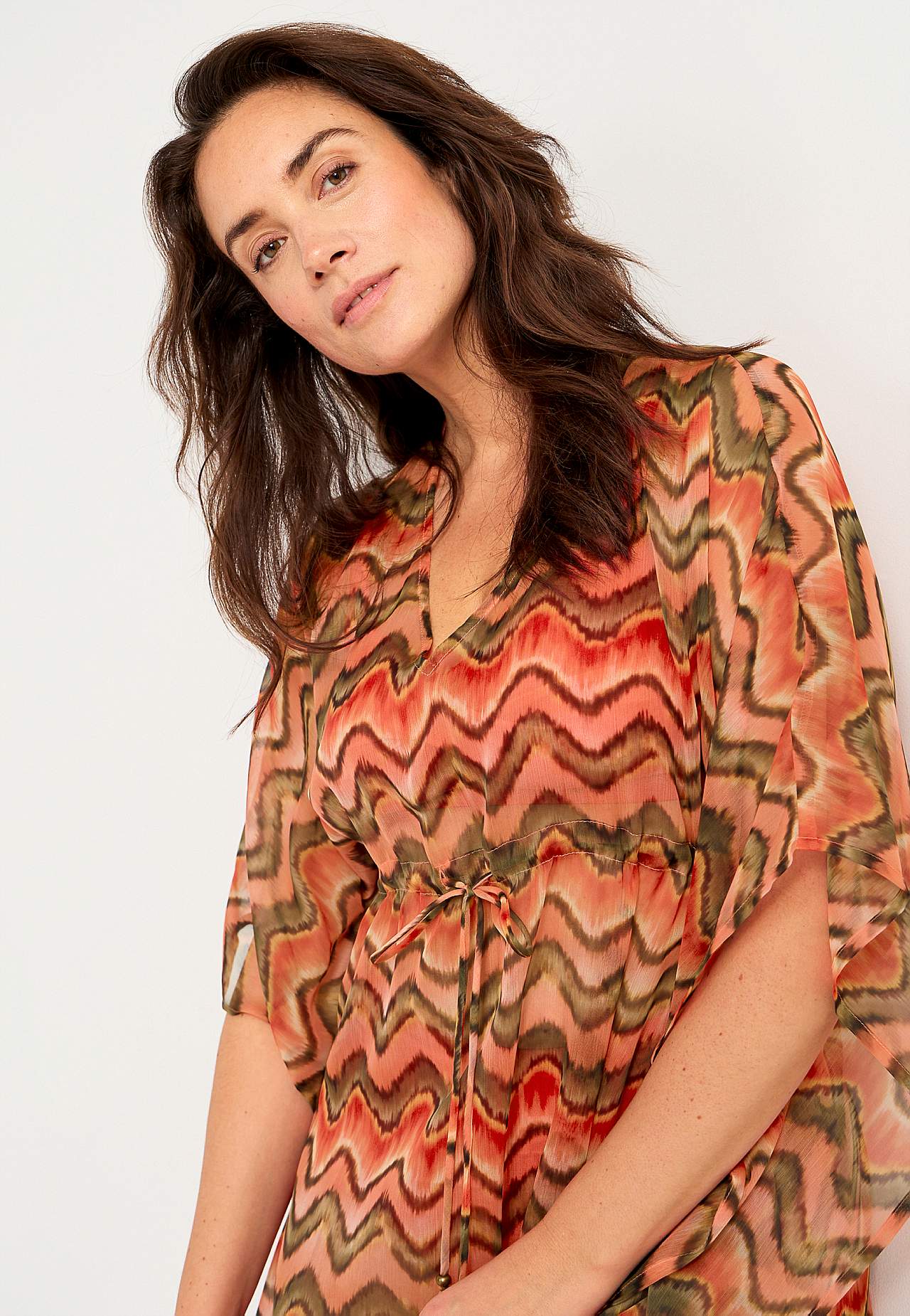 Patterned beach caftan