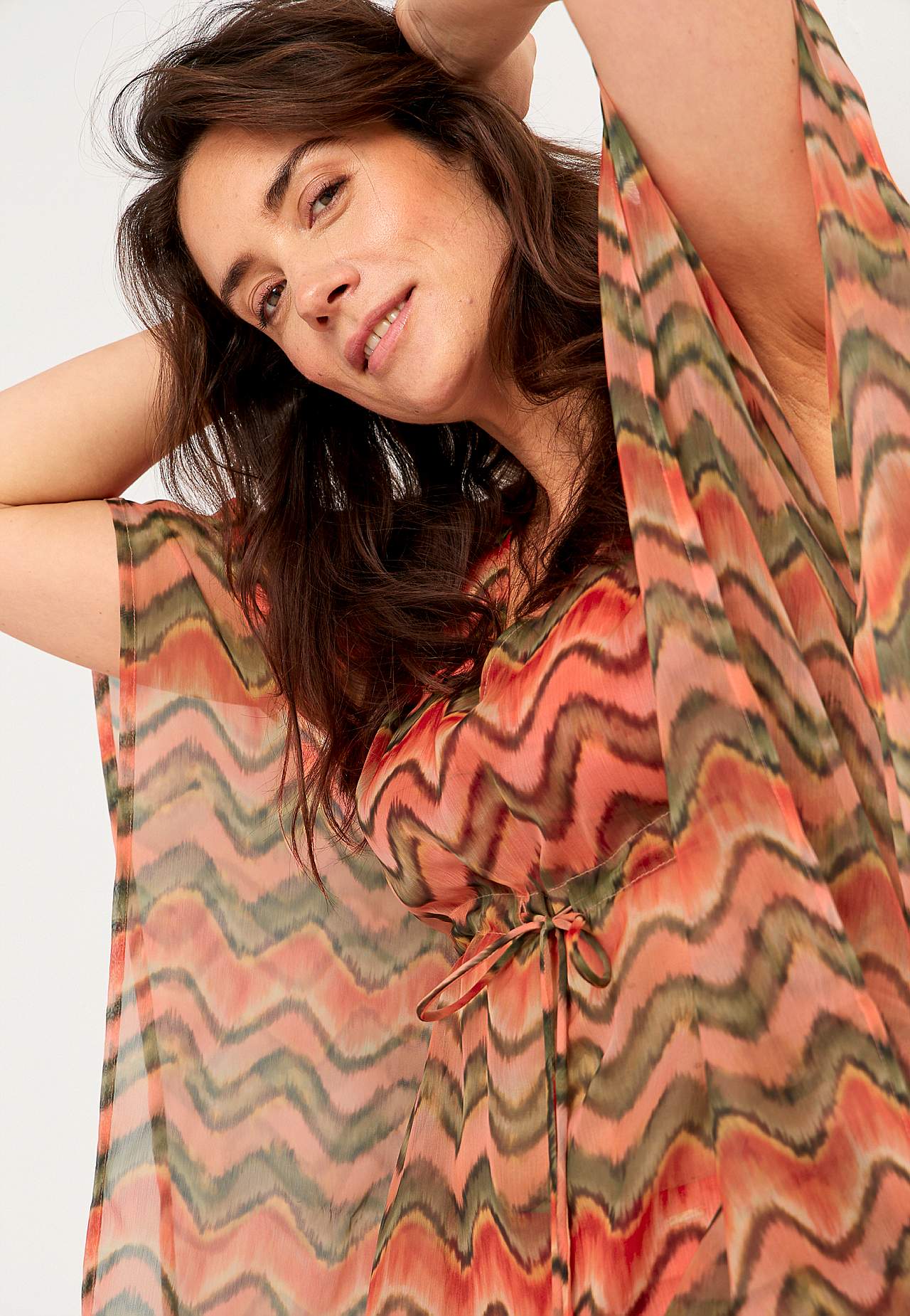 Patterned beach caftan