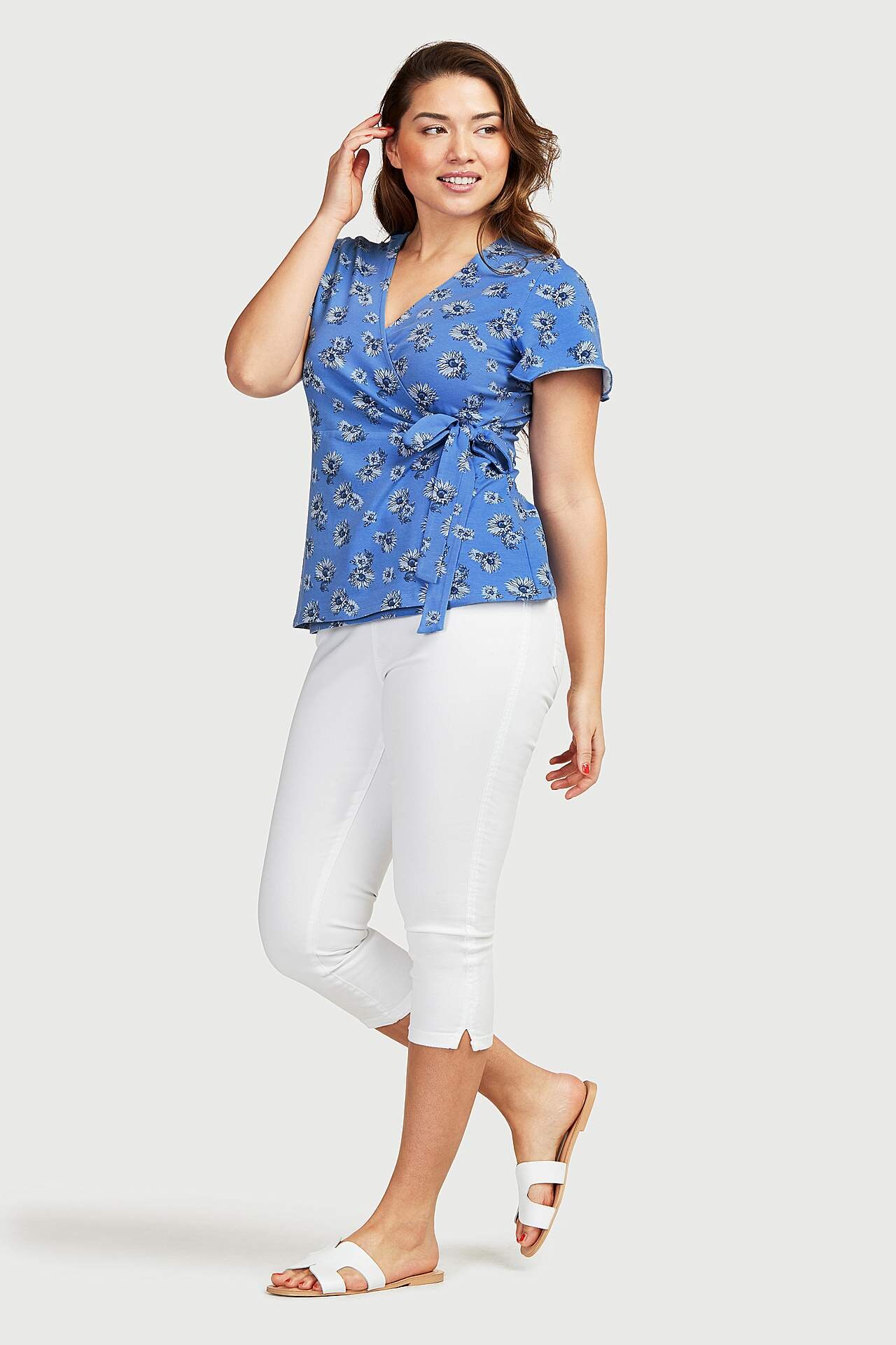 Floral wrap top