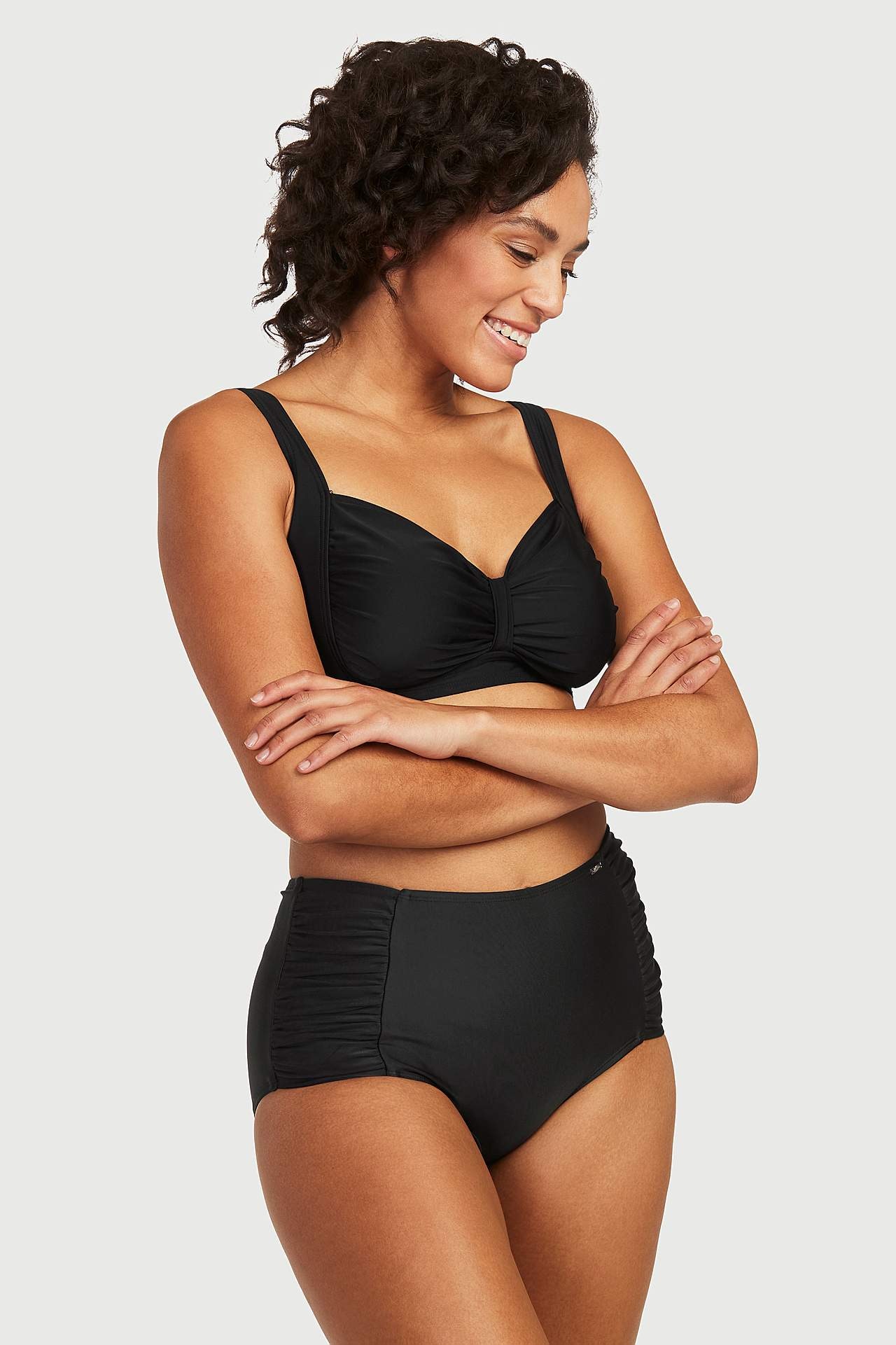 Ruched bikini bottom with high waist Honolulu