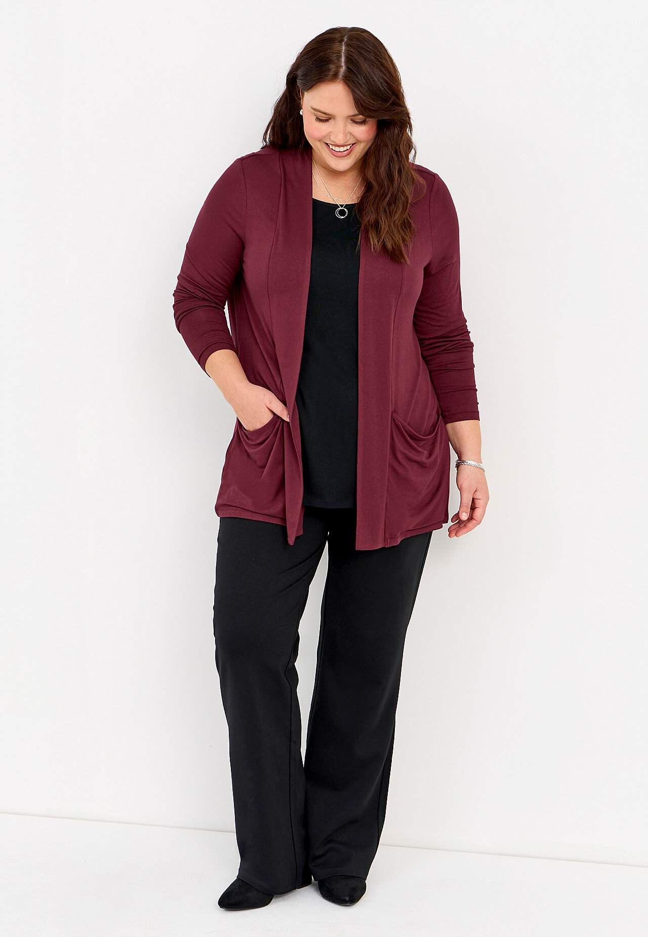 Long-sleeved 2-in-1 top
