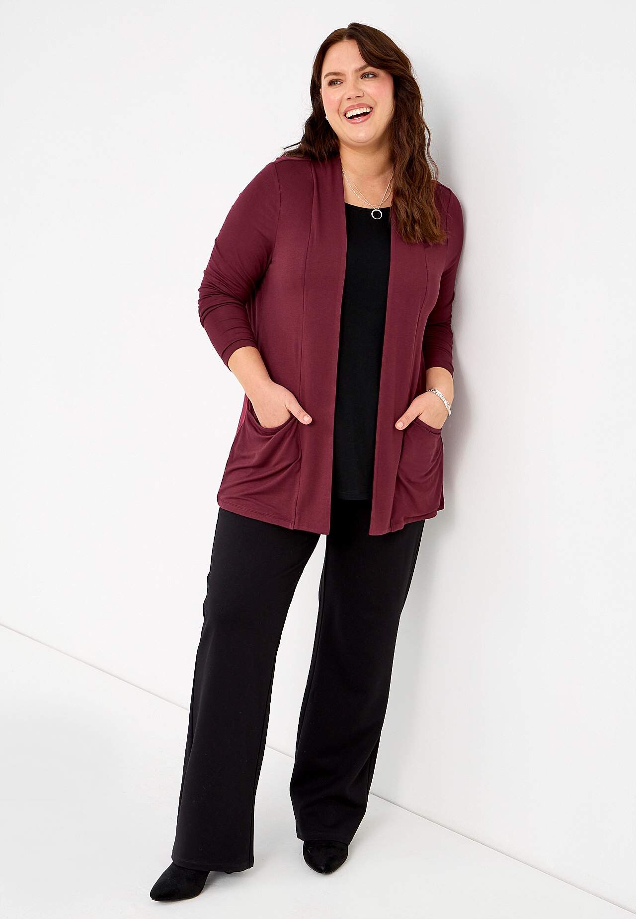 Long-sleeved 2-in-1 top
