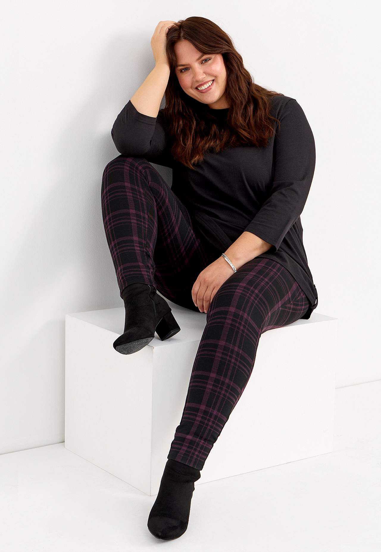 Checked leggings