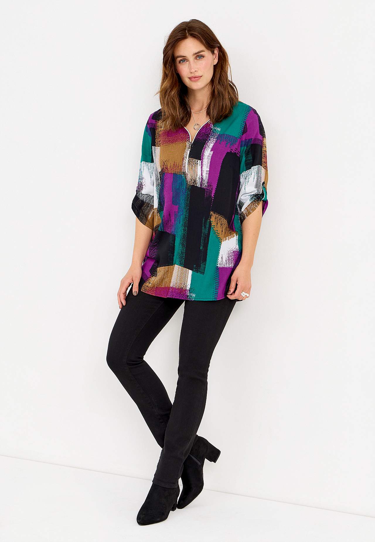V-neck tunic in two lengths