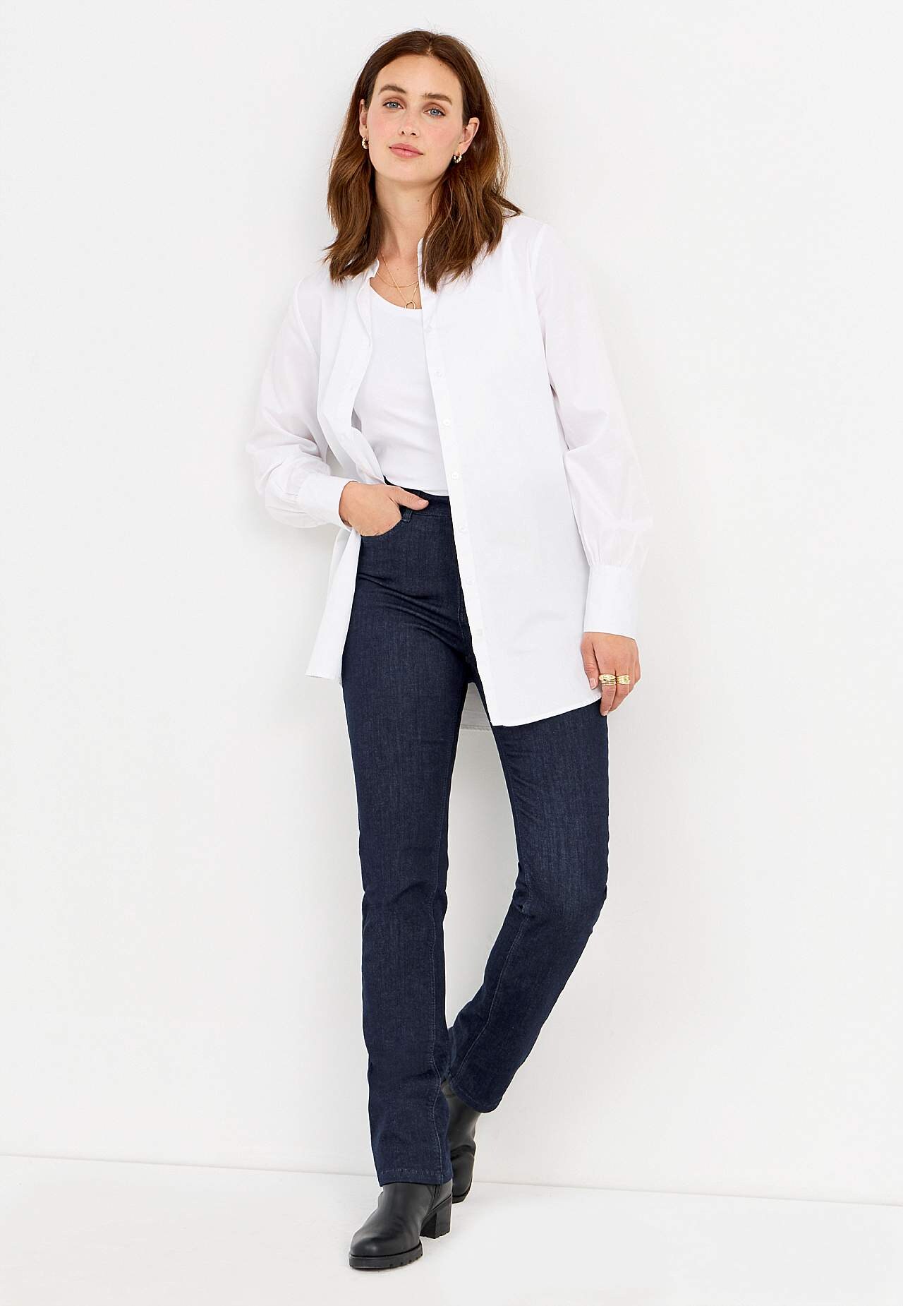 Stretch jeans with straight leg - three lengths