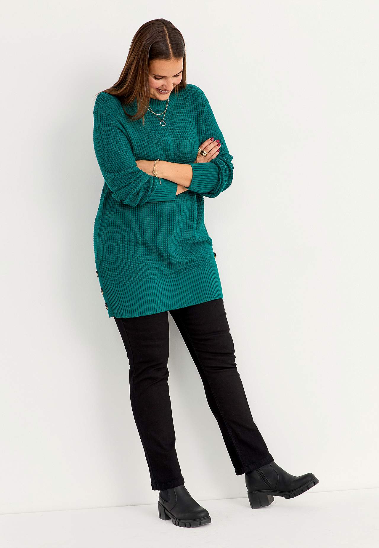 Textured-knit jumper