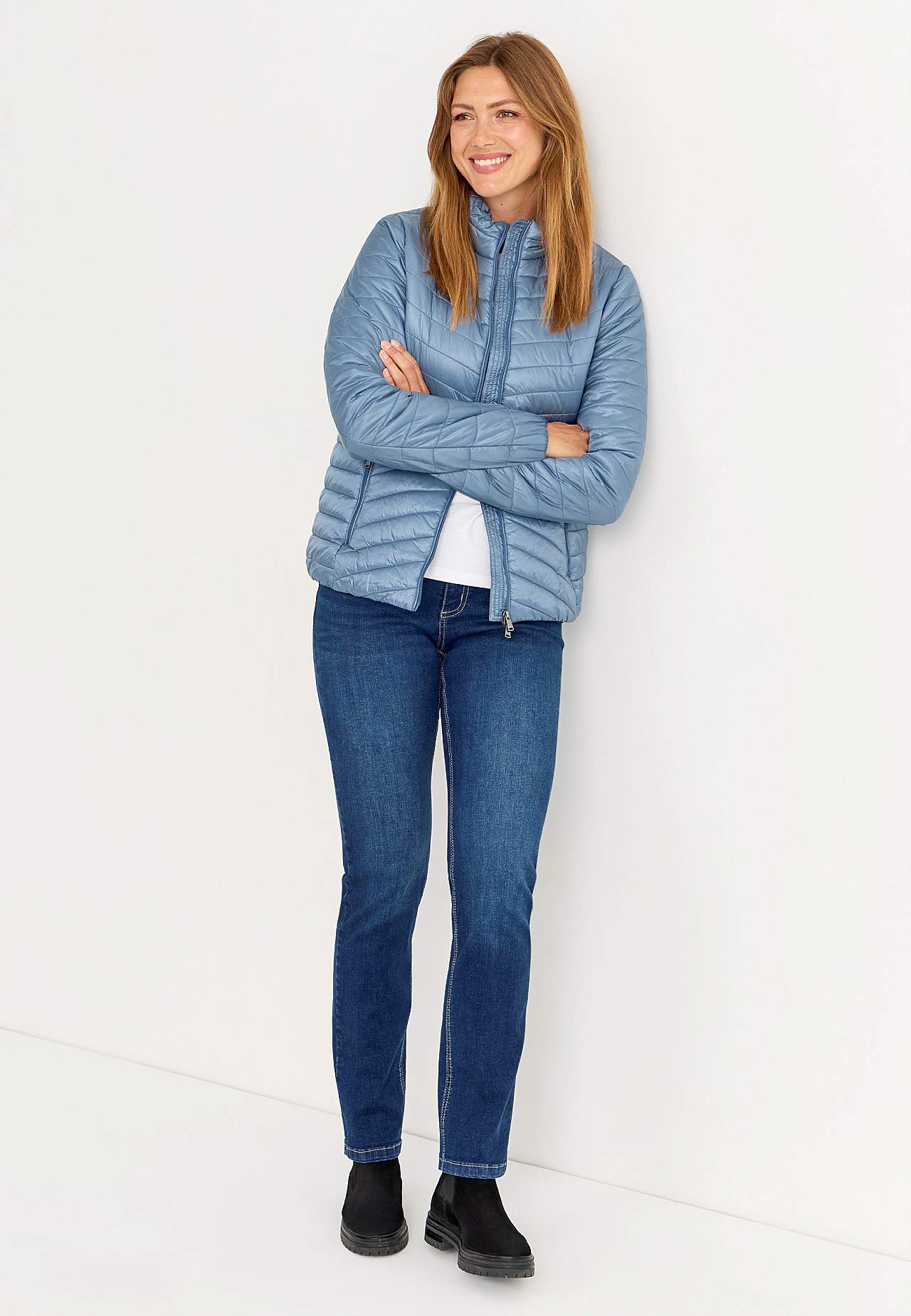 Shimmery lightweight puffer jacket