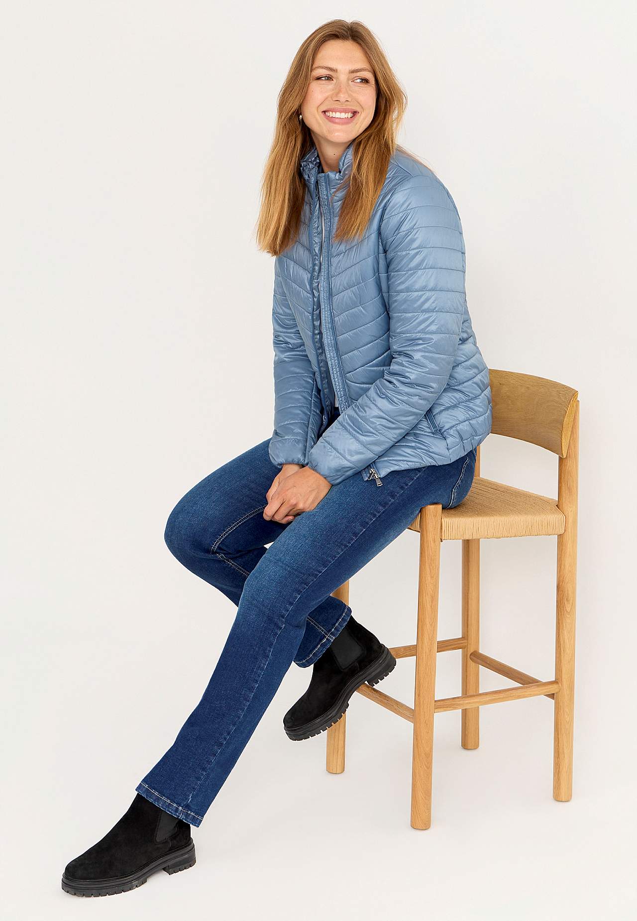 Shimmery lightweight puffer jacket