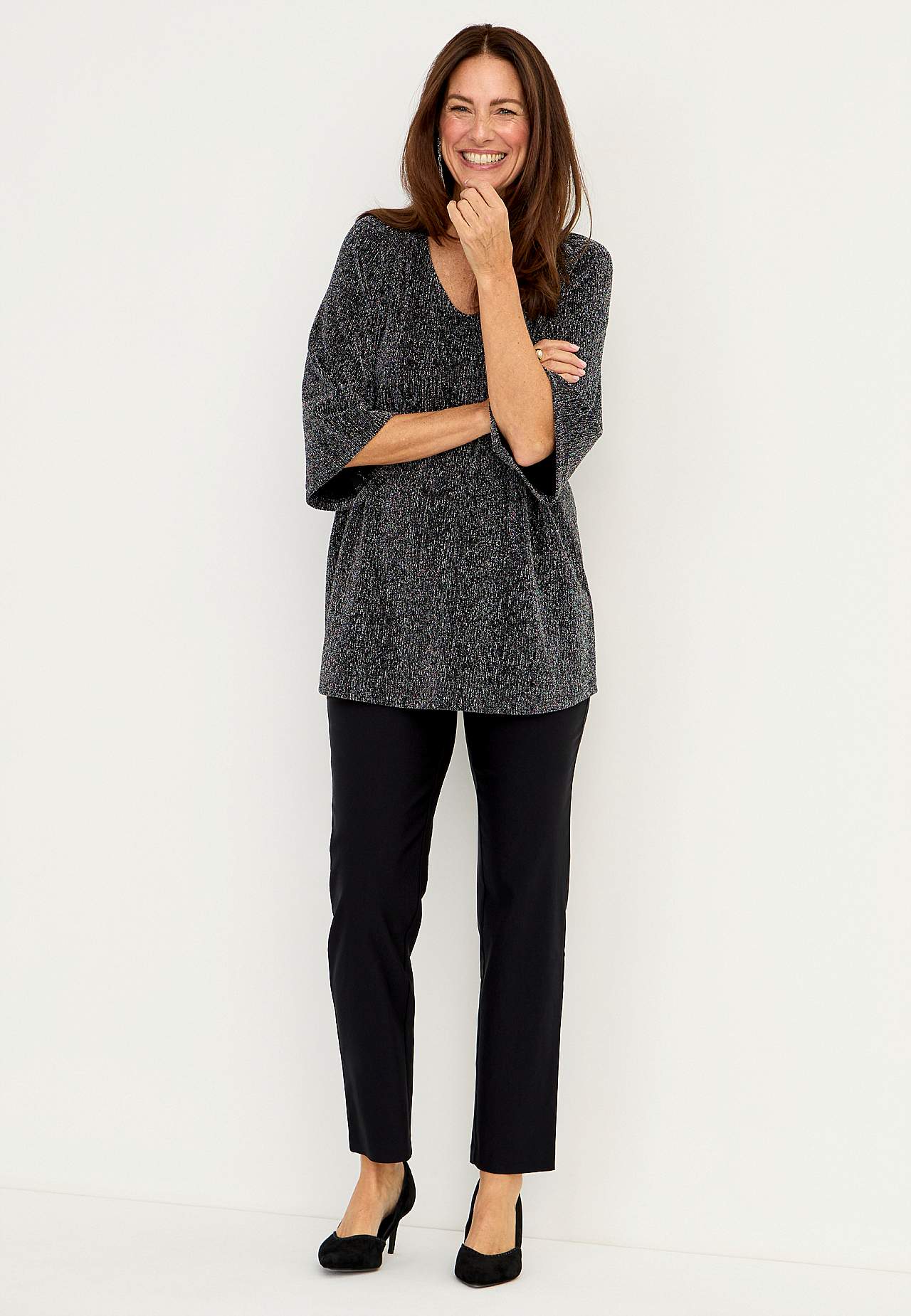 Party tunic with glittery threads