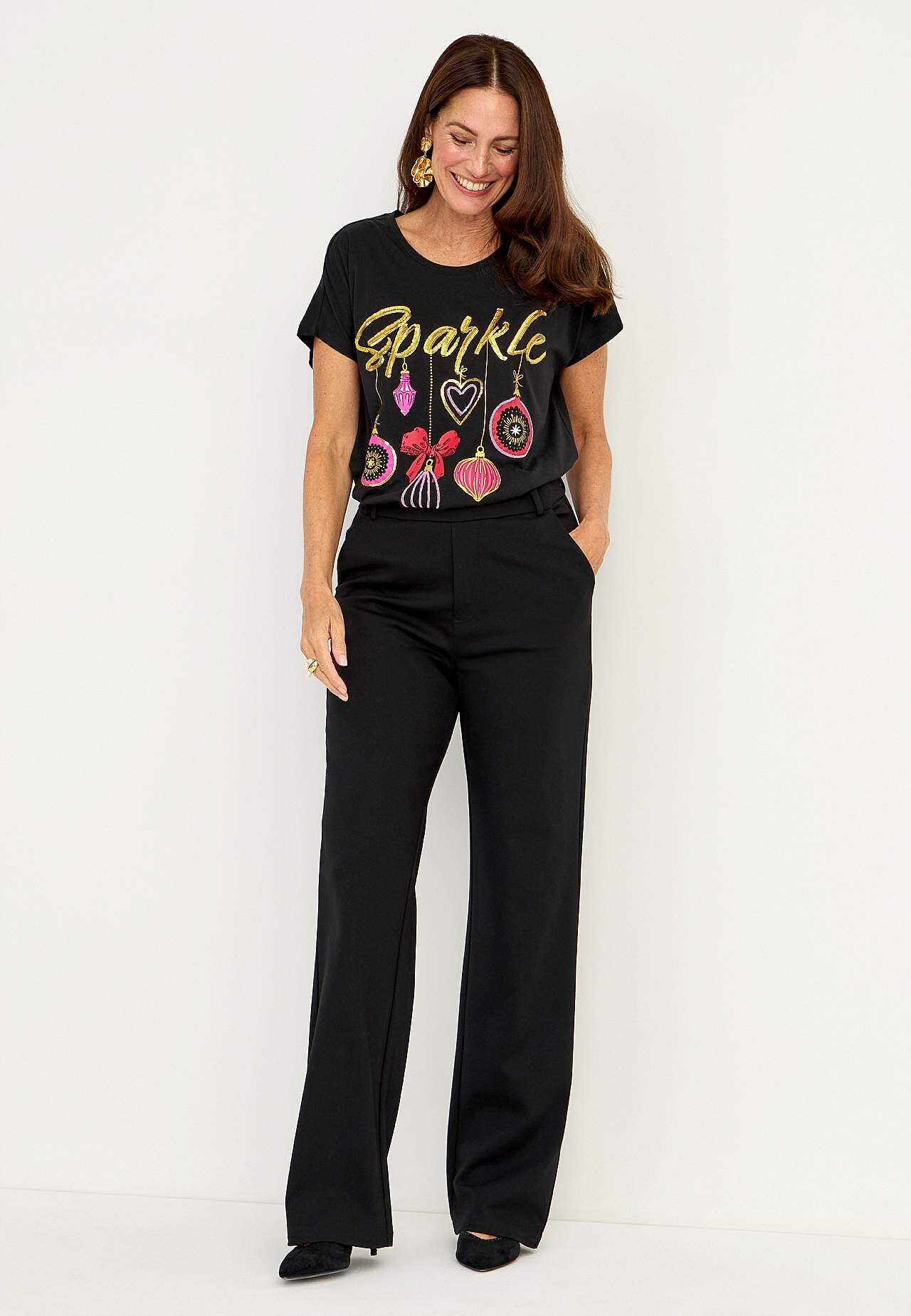 Jersey top with sequins