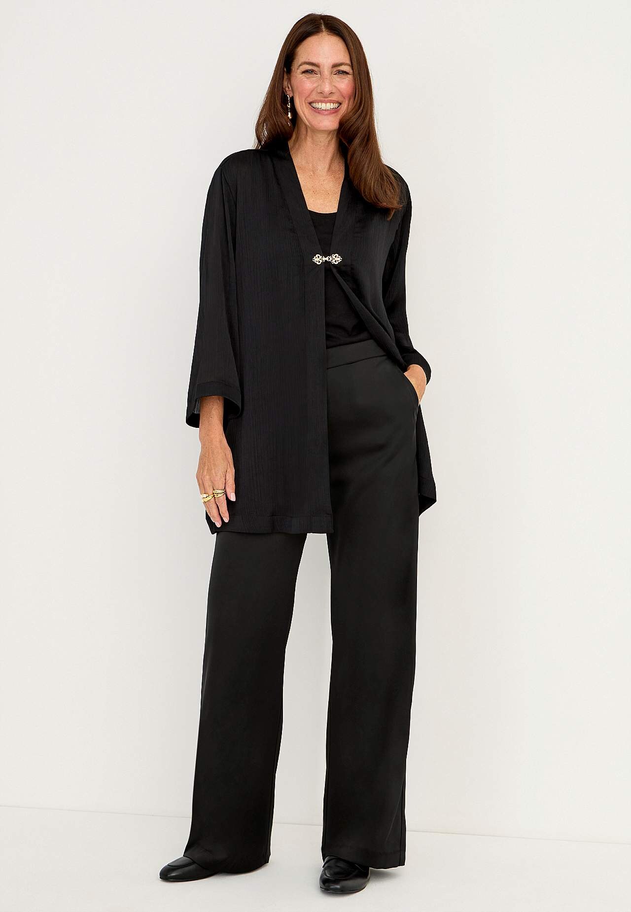 Party trousers with wide legs