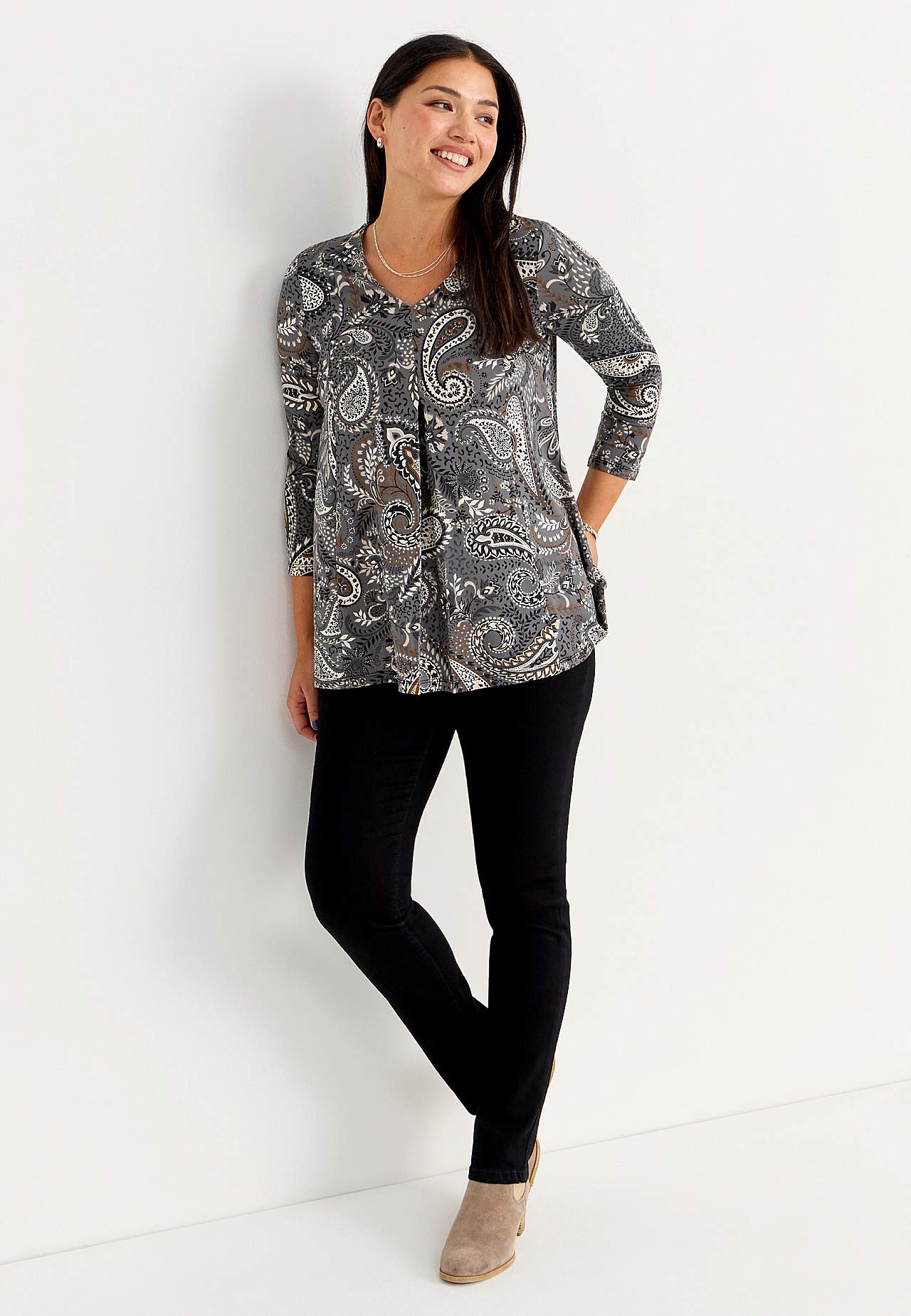Patterned jersey tuniq
