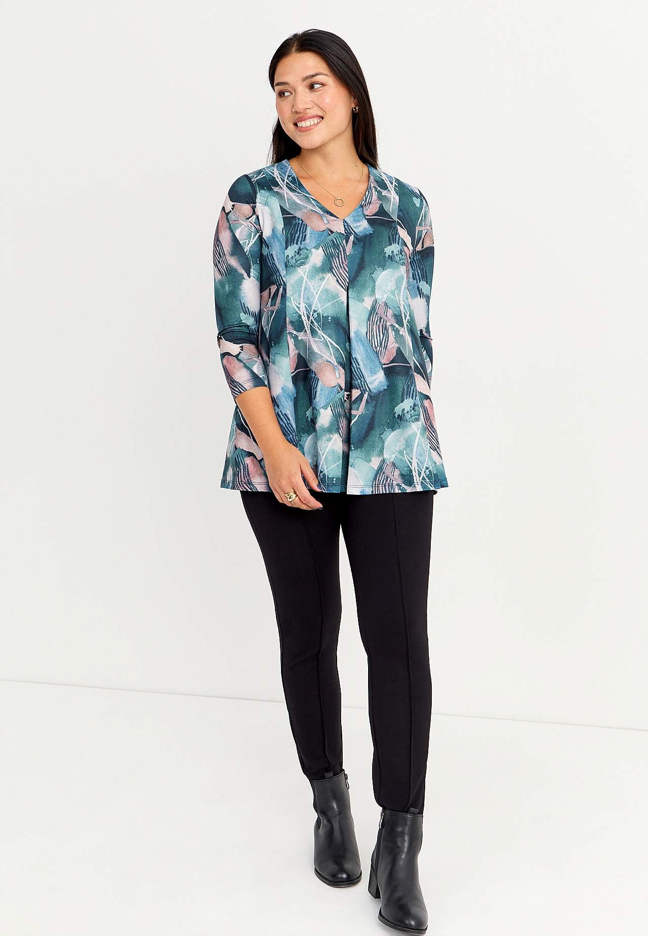 Patterned jersey tuniq