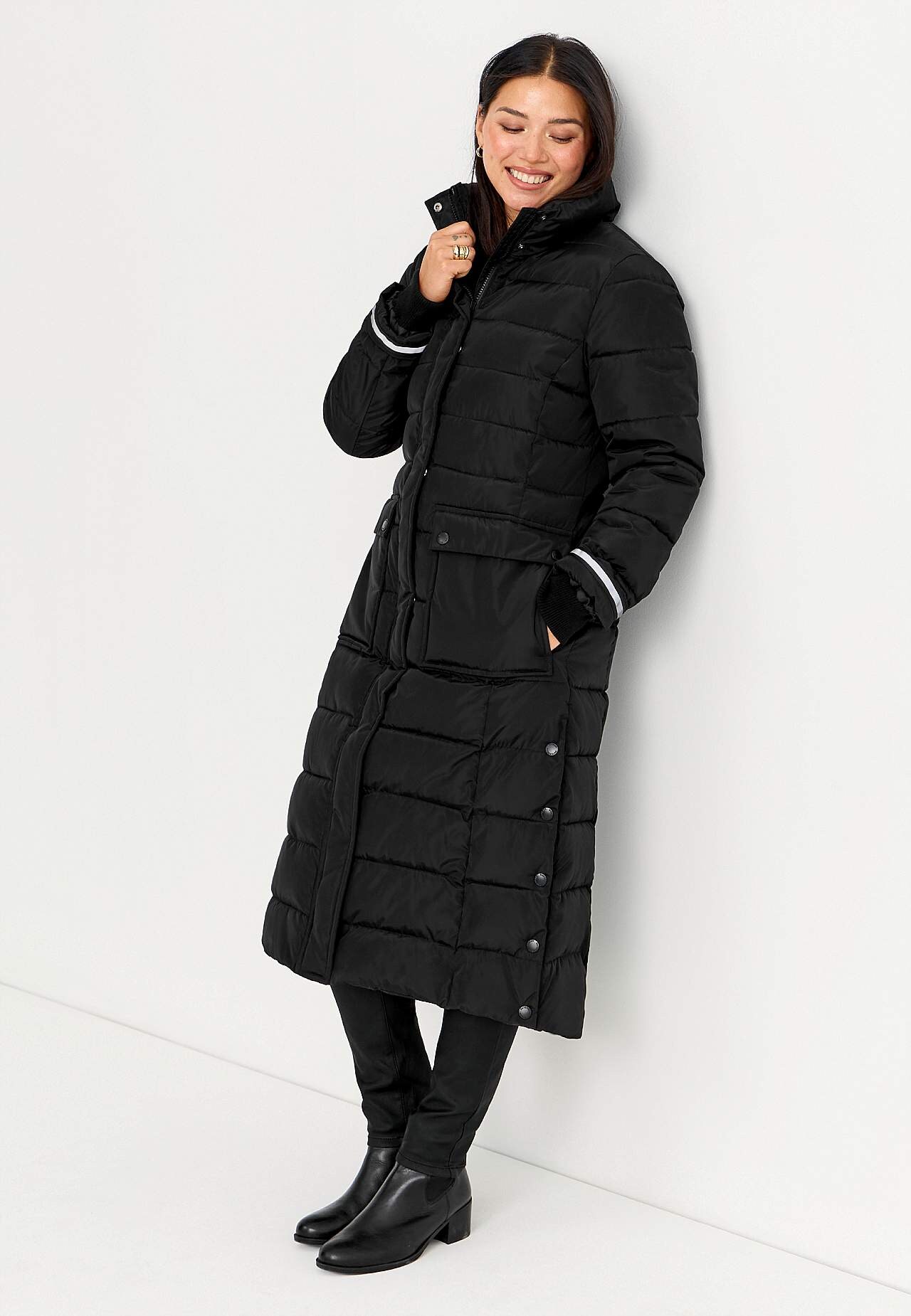Long, padded coat