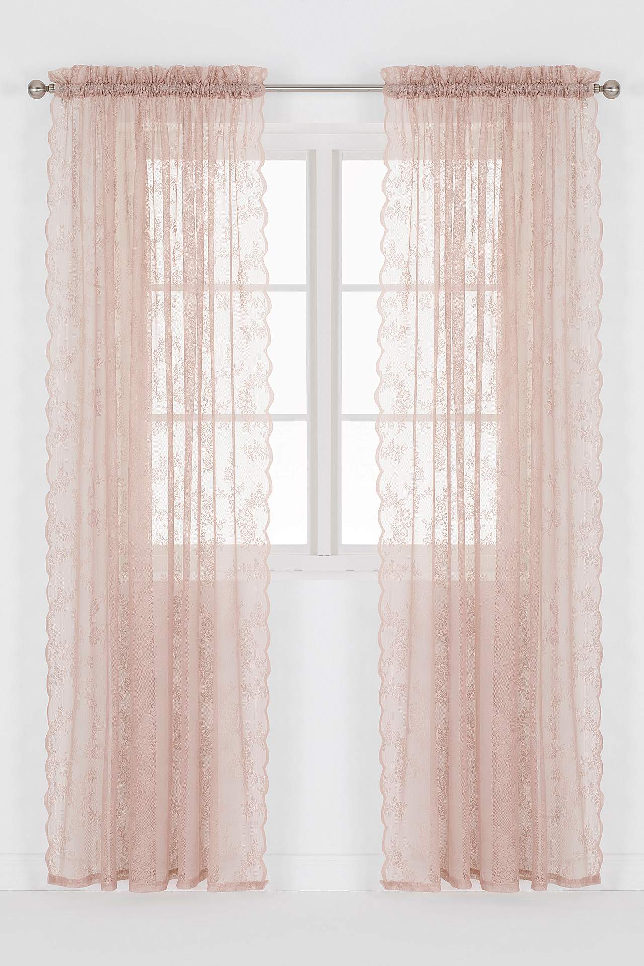 Patterned lace curtain Rosalyn 2-pack