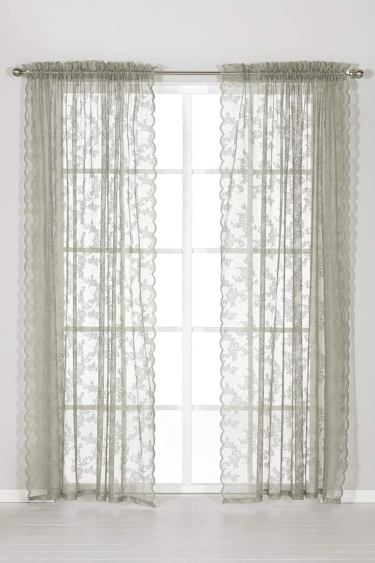Patterned lace curtain Rosalyn 2-pack