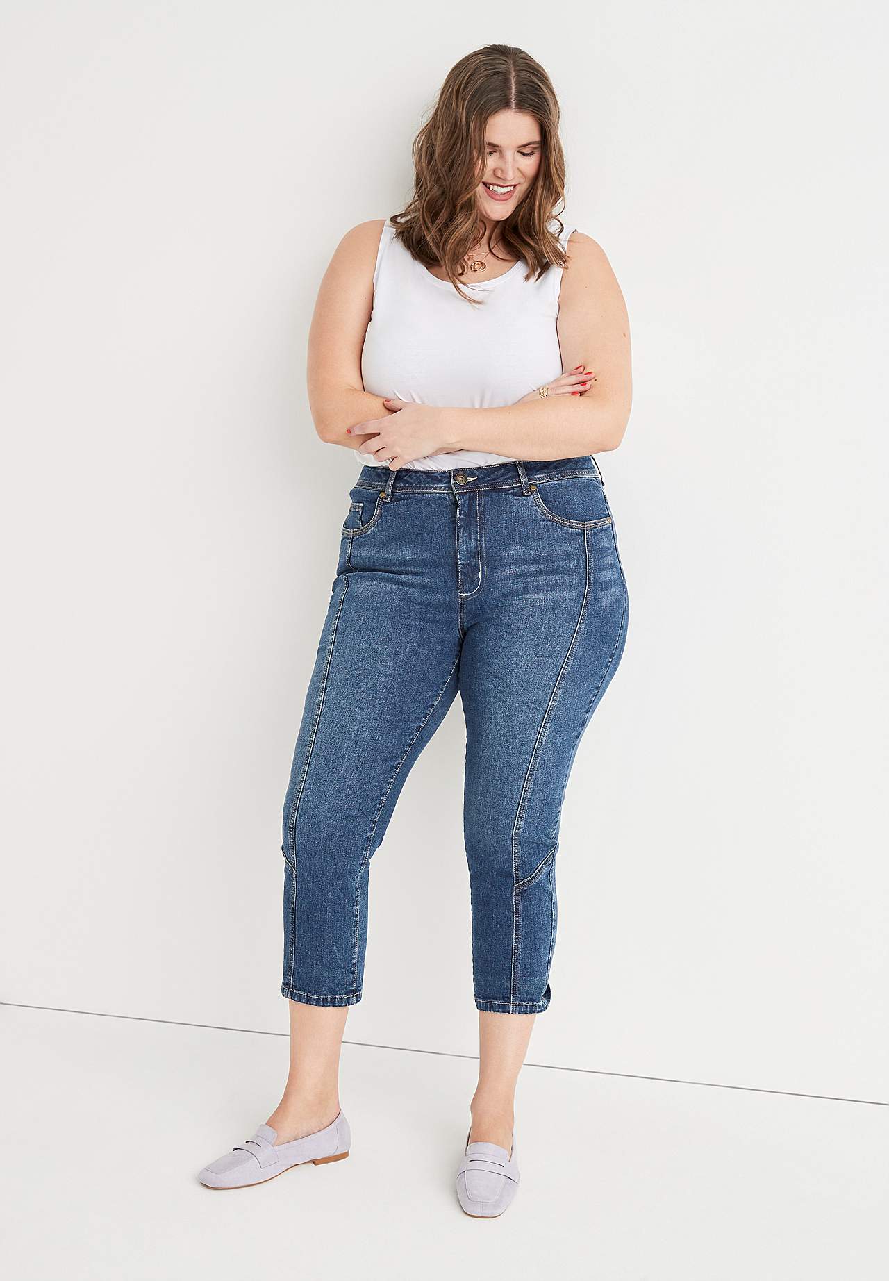 Crop jeans with five-pocket design