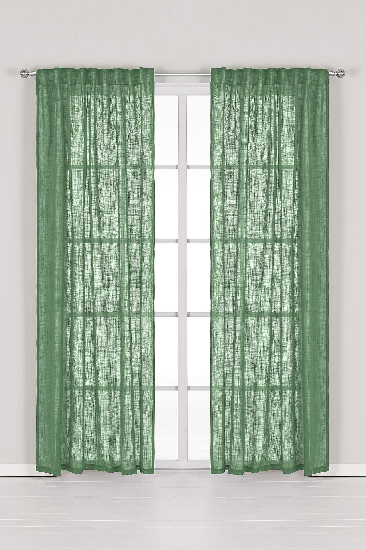 Multi length tape curtains with linen look Victoria 2-pack
