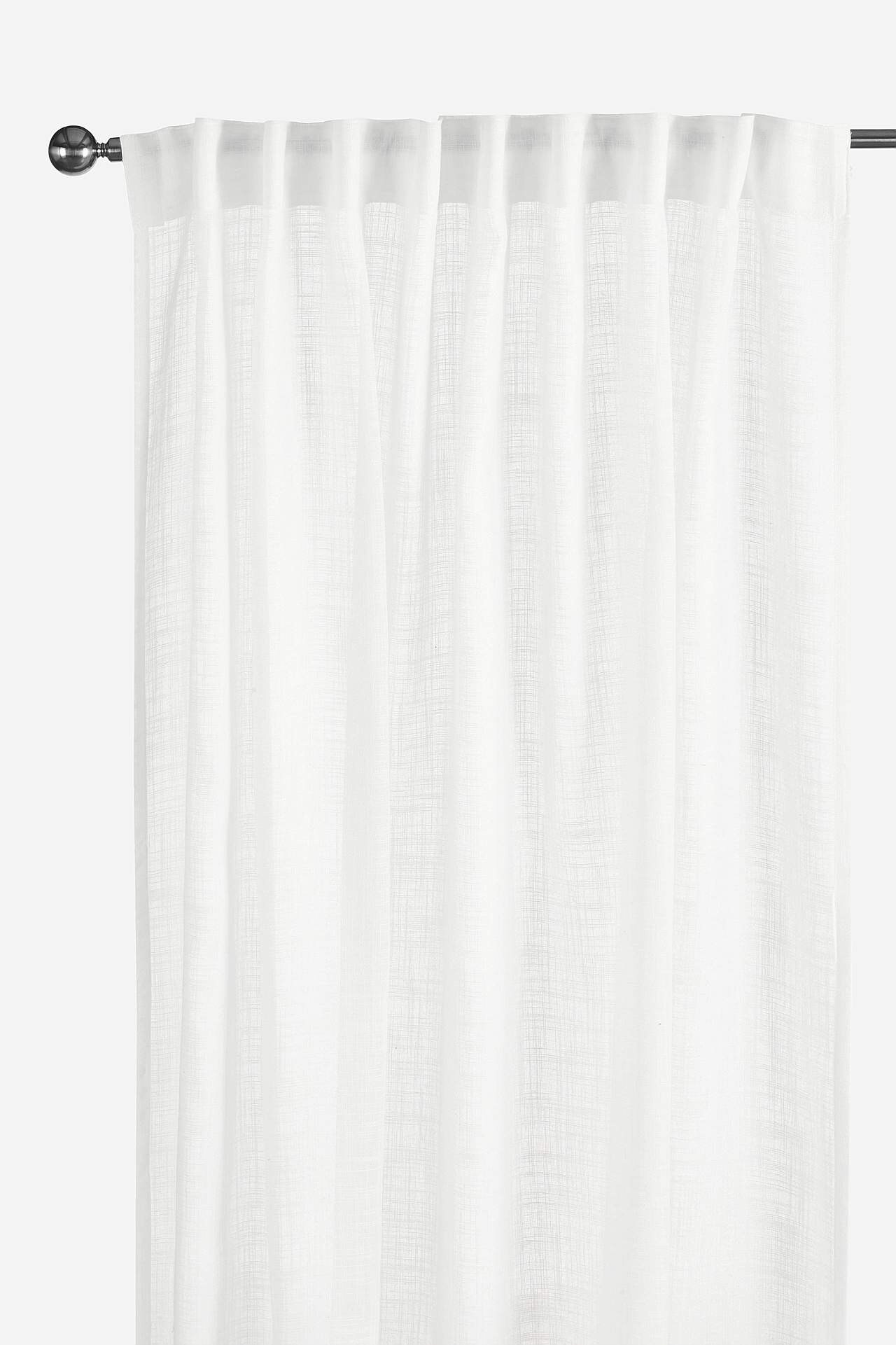 Multi length tape curtains with linen look Victoria 2-pack