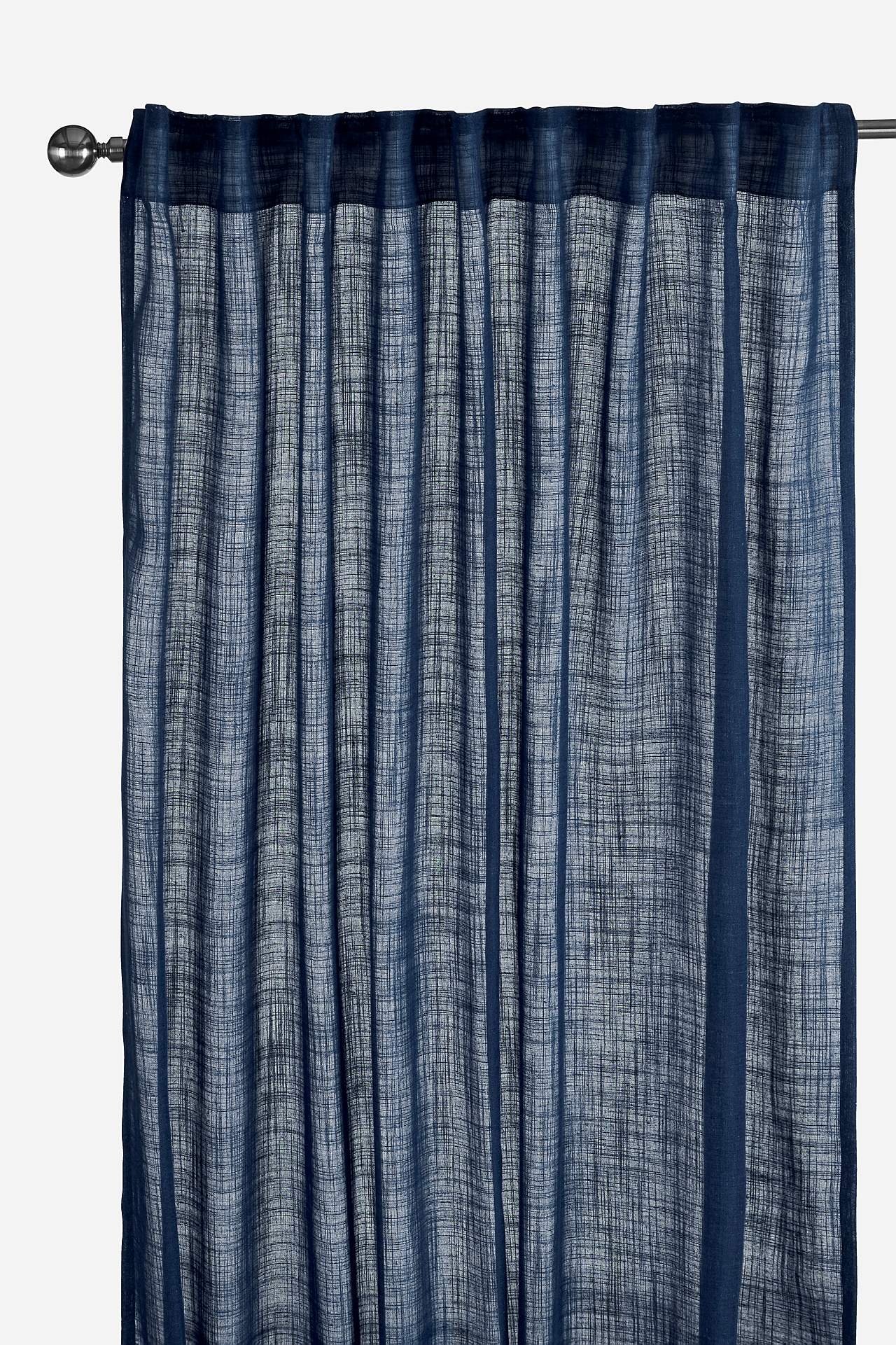 Multi length tape curtains with linen look Victoria 2-pack