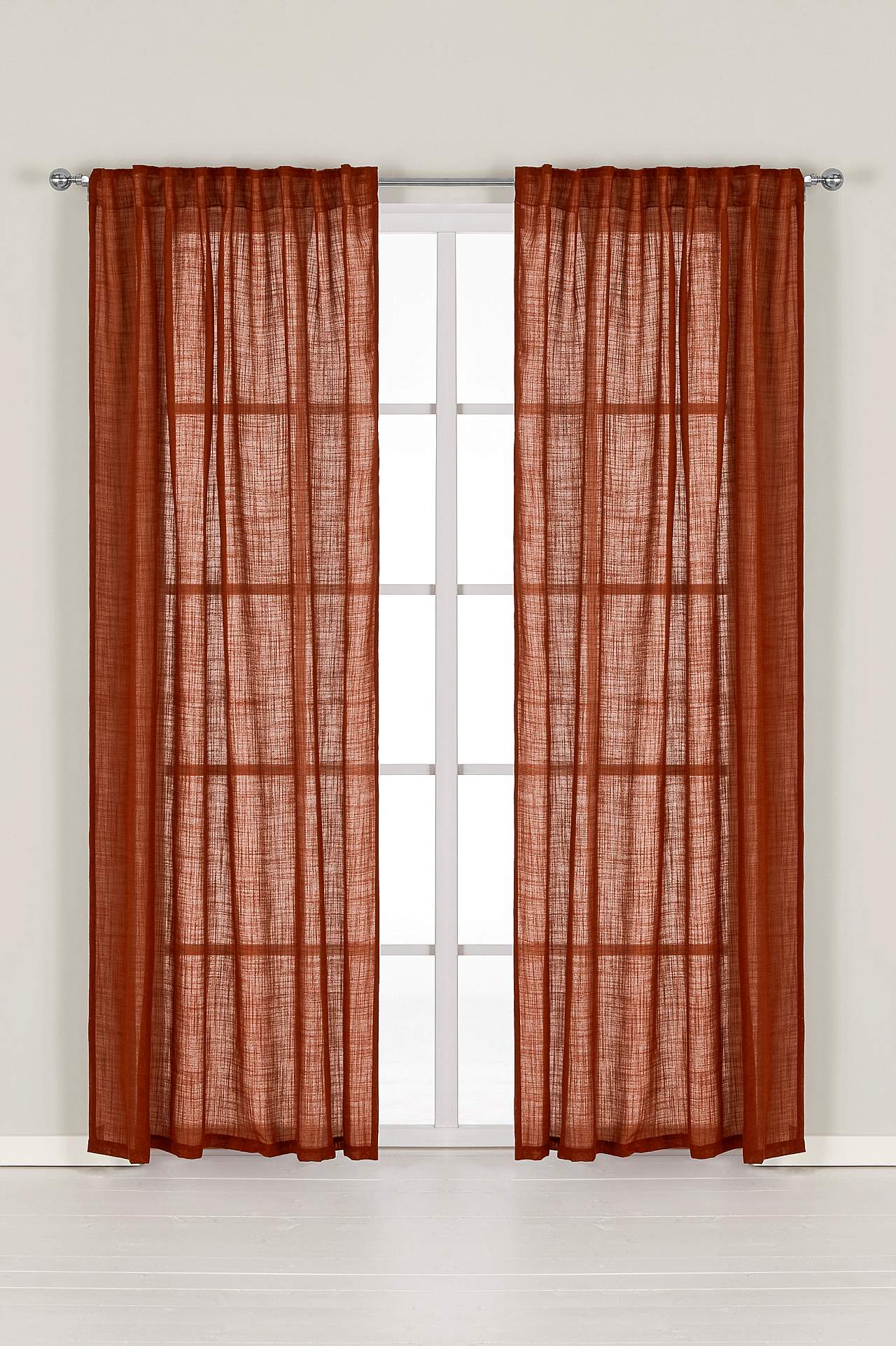 Multi length tape curtains with linen look Victoria 2-pack