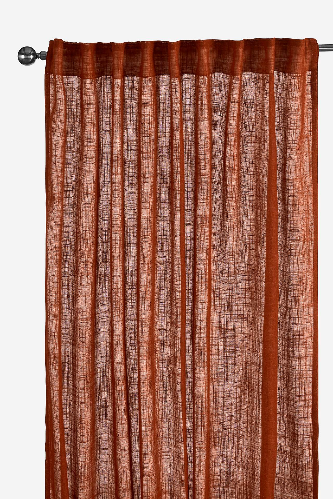 Multi length tape curtains with linen look Victoria 2-pack