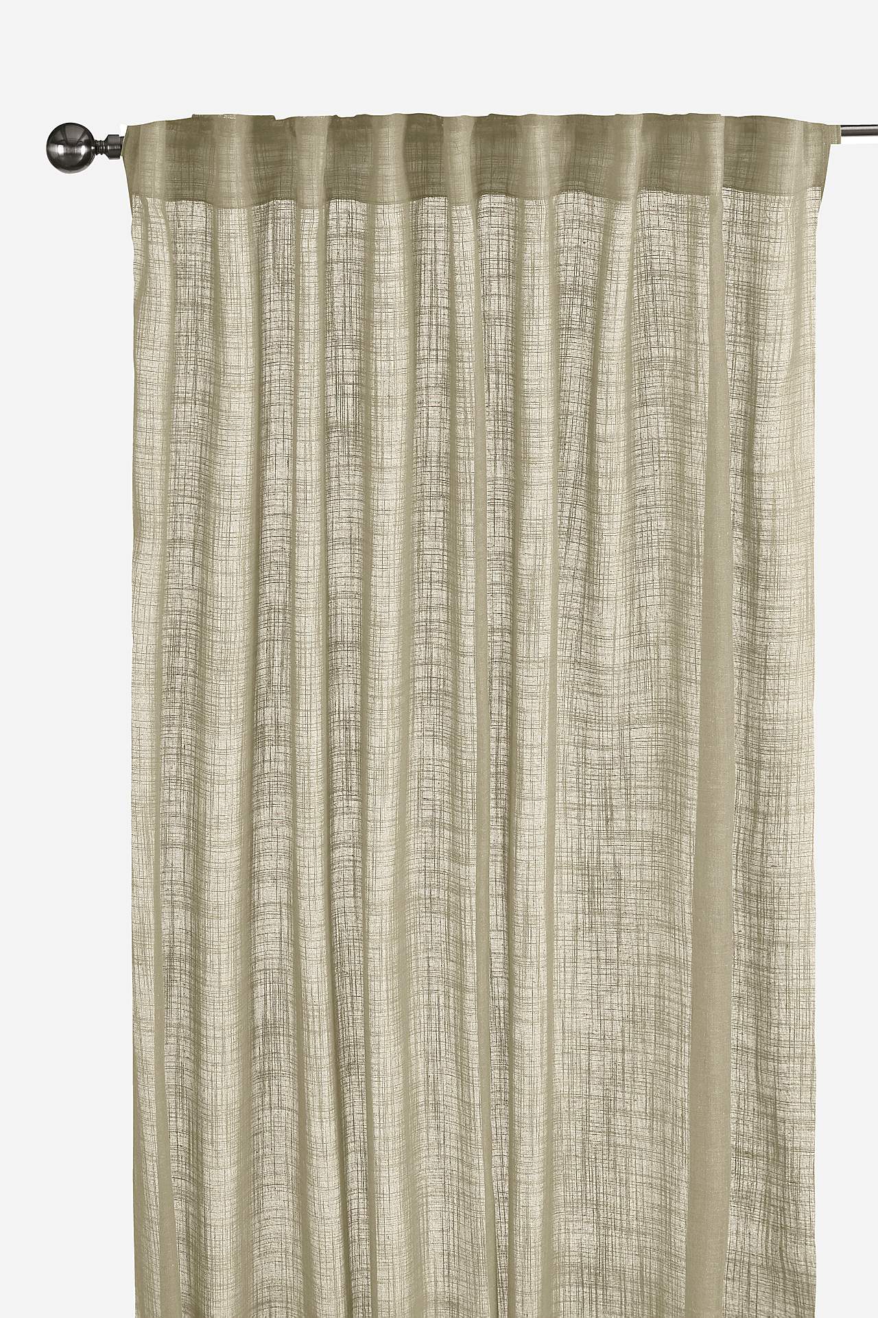 Multi length tape curtains with linen look Victoria 2-pack