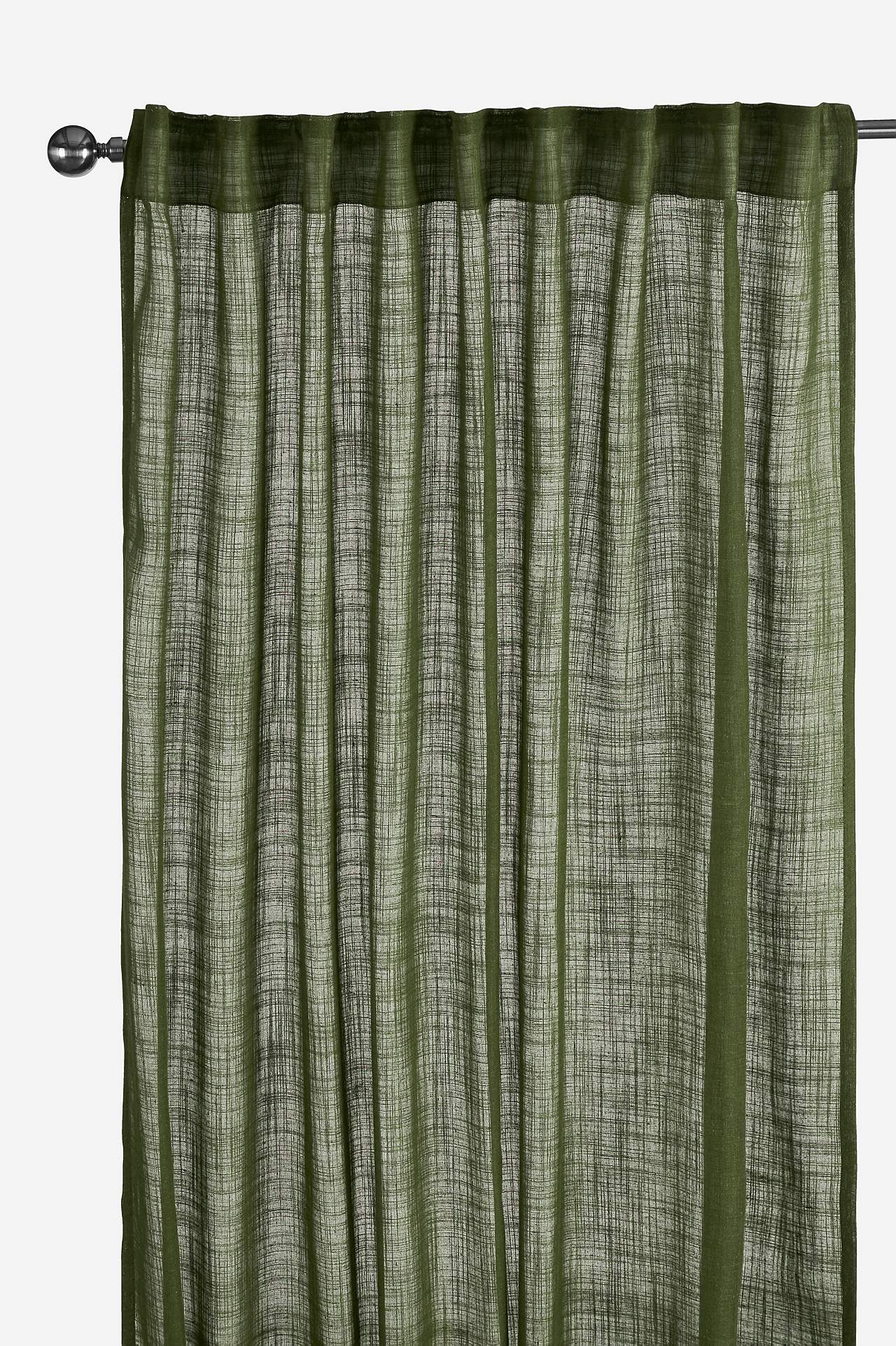 Multi length tape curtains with linen look Victoria 2-pack