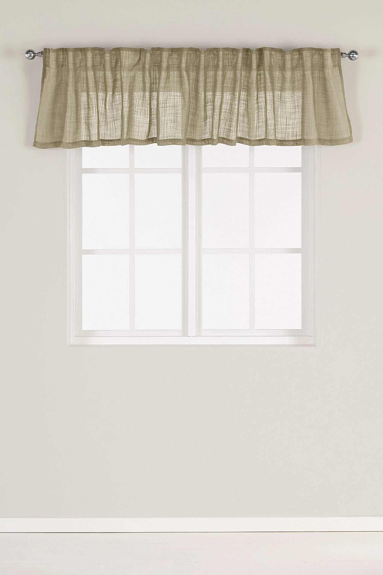 Unicoloured multi length tape pelmet with linen look
