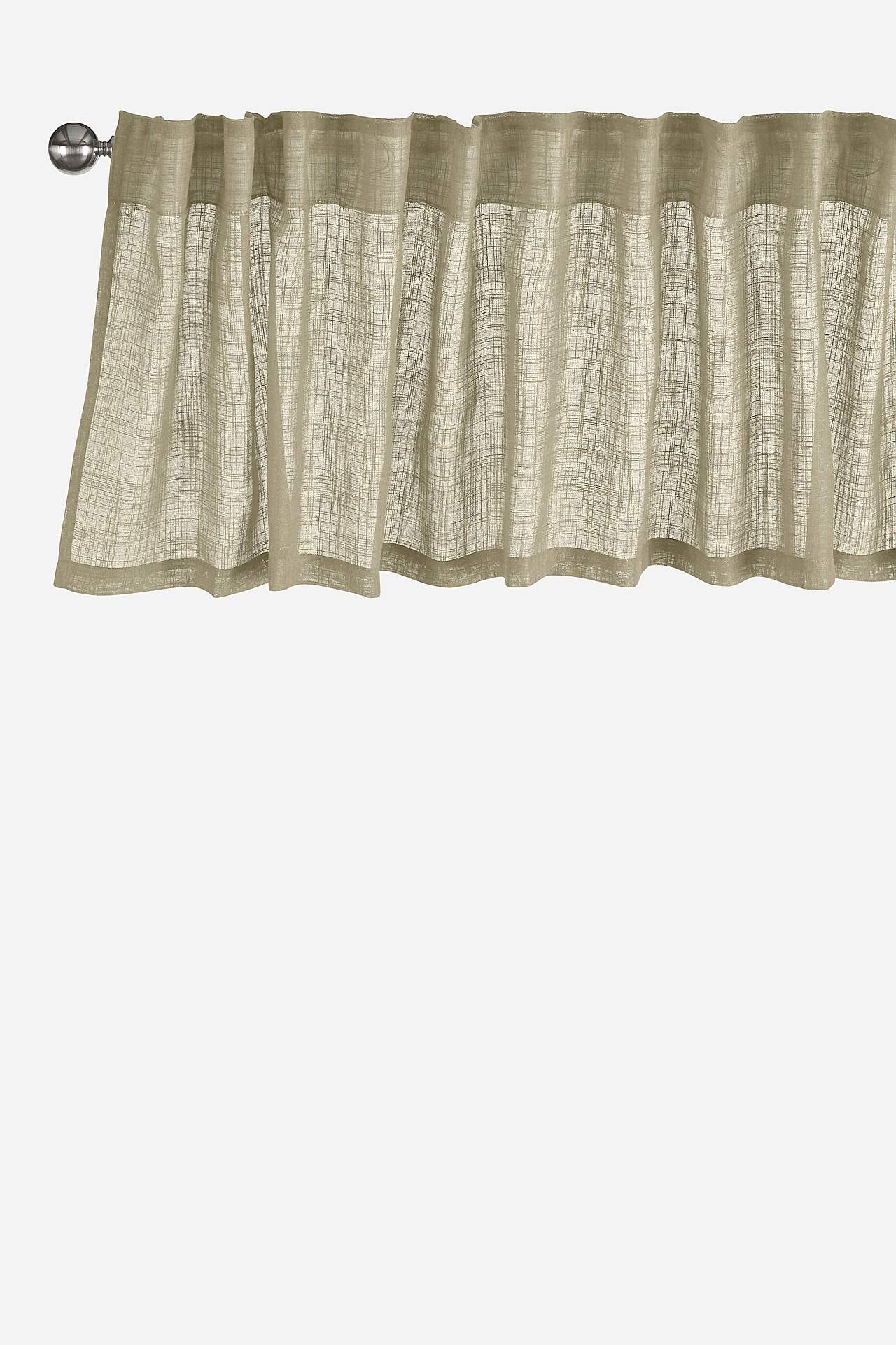 Unicoloured multi length tape pelmet with linen look