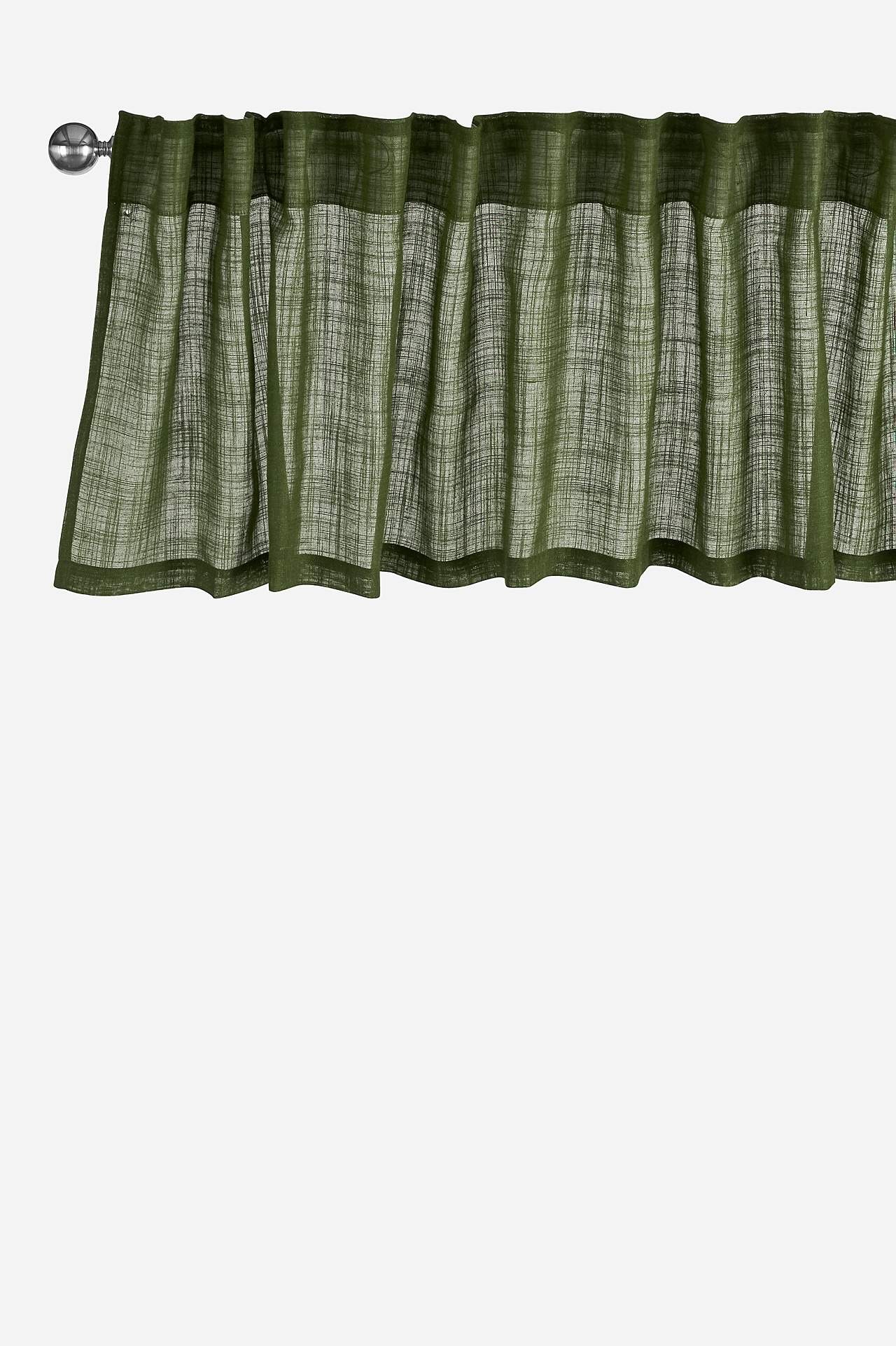 Unicoloured multi length tape pelmet with linen look