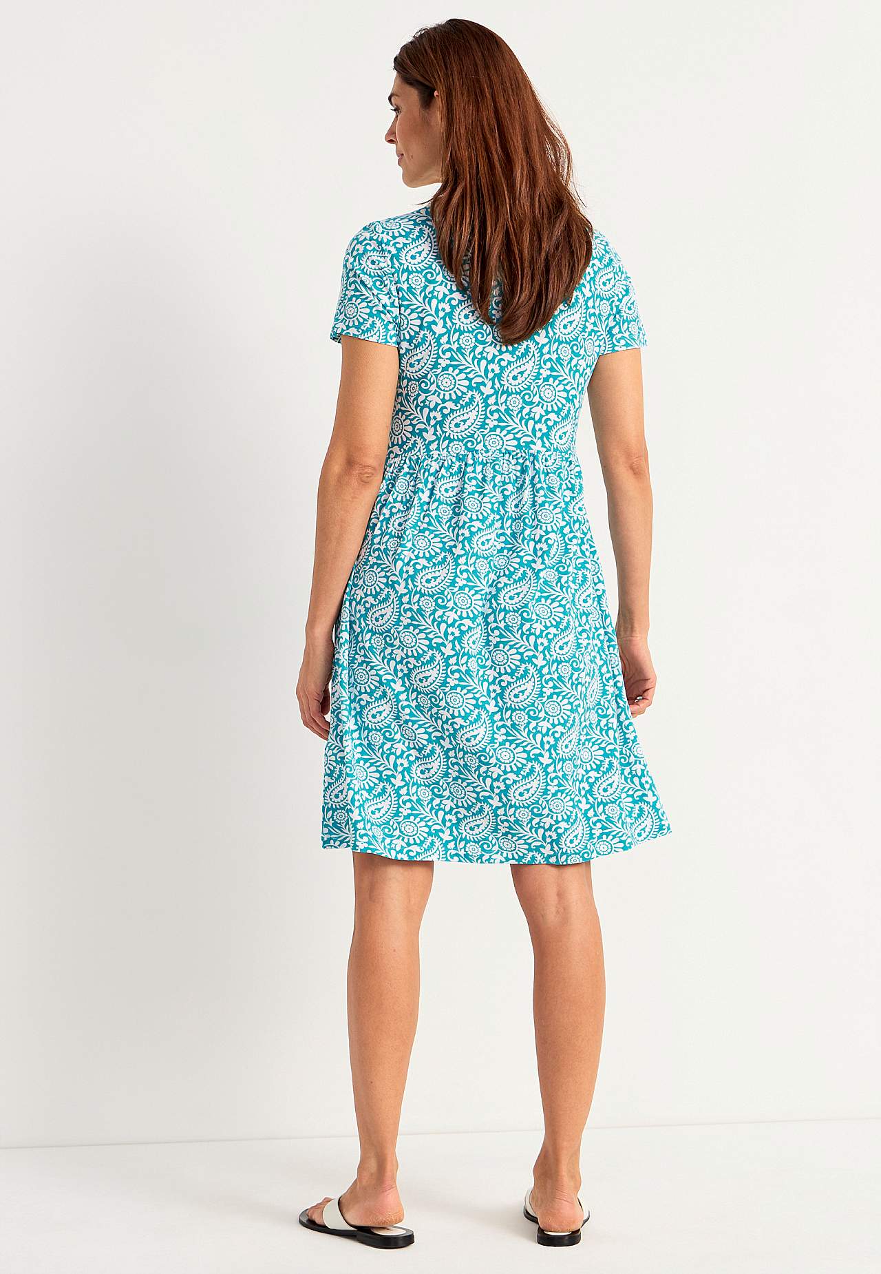 Short-sleeved jersey dress with pockets Agatha