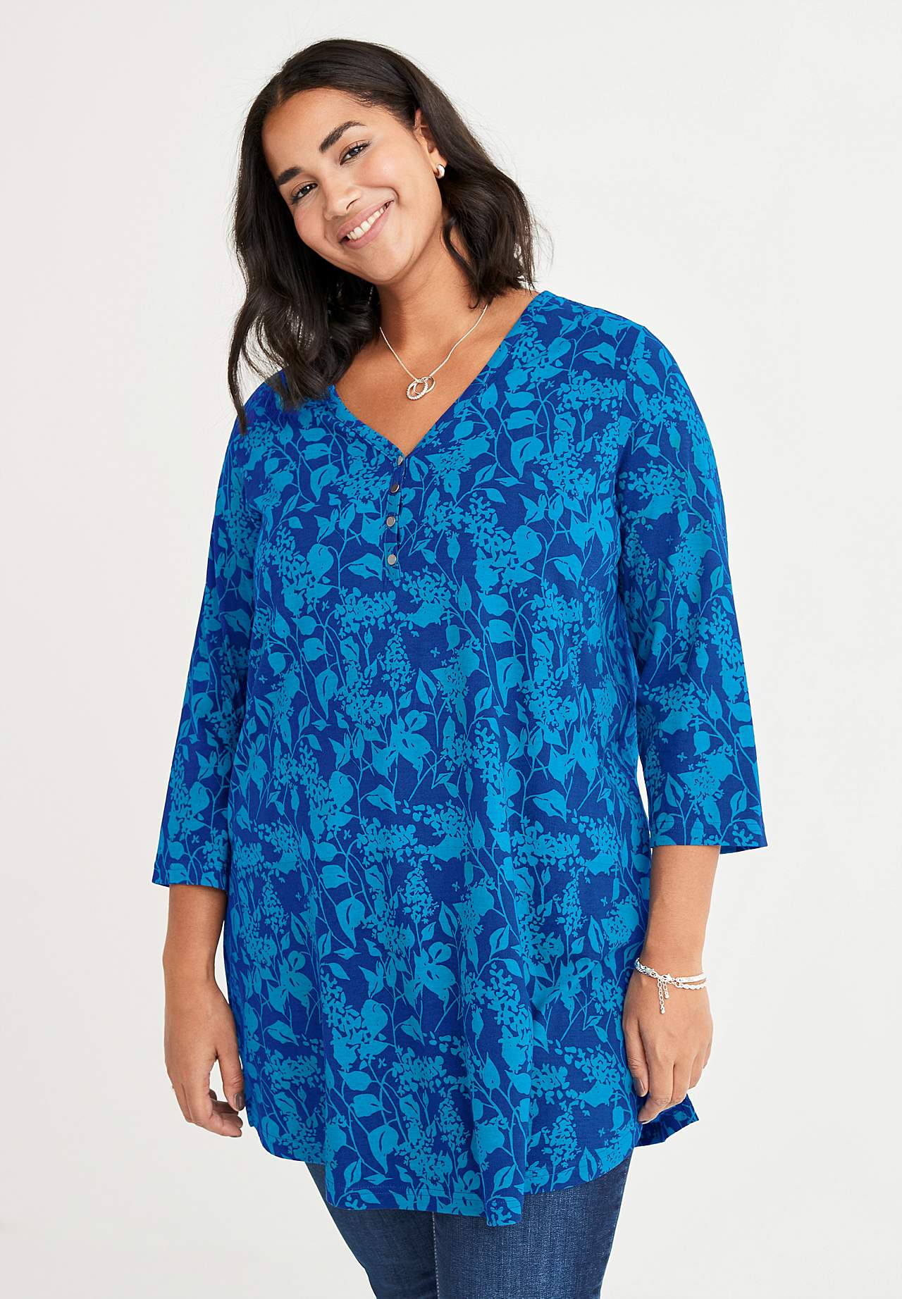 Jersey tuniq with v neckline