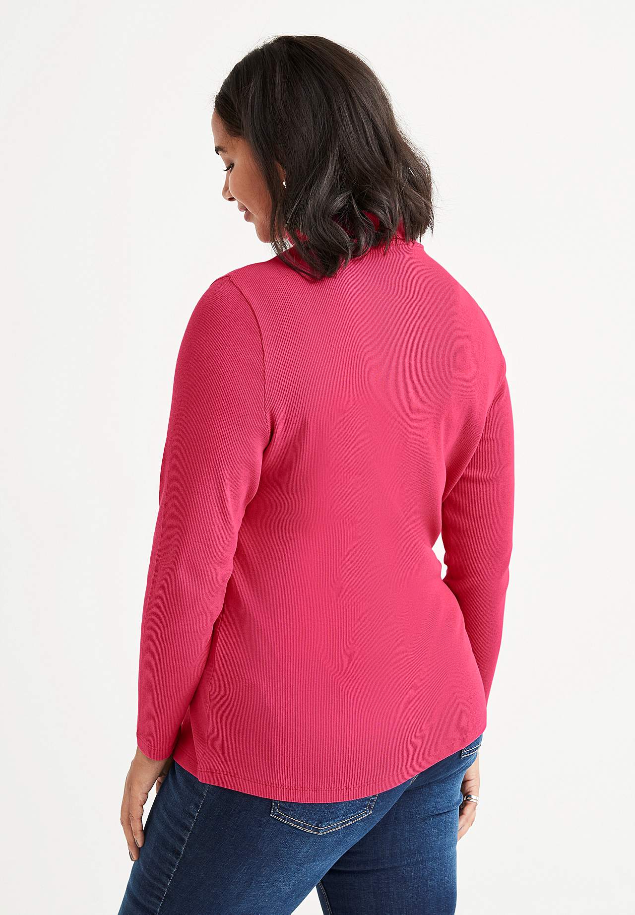 Ribbed roll-neck in organic cotton