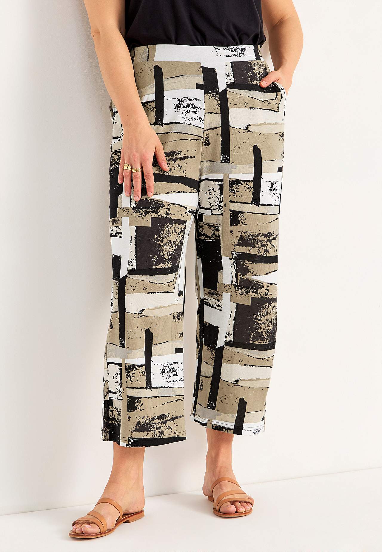 Jersey pants in soft cotton and modal blend