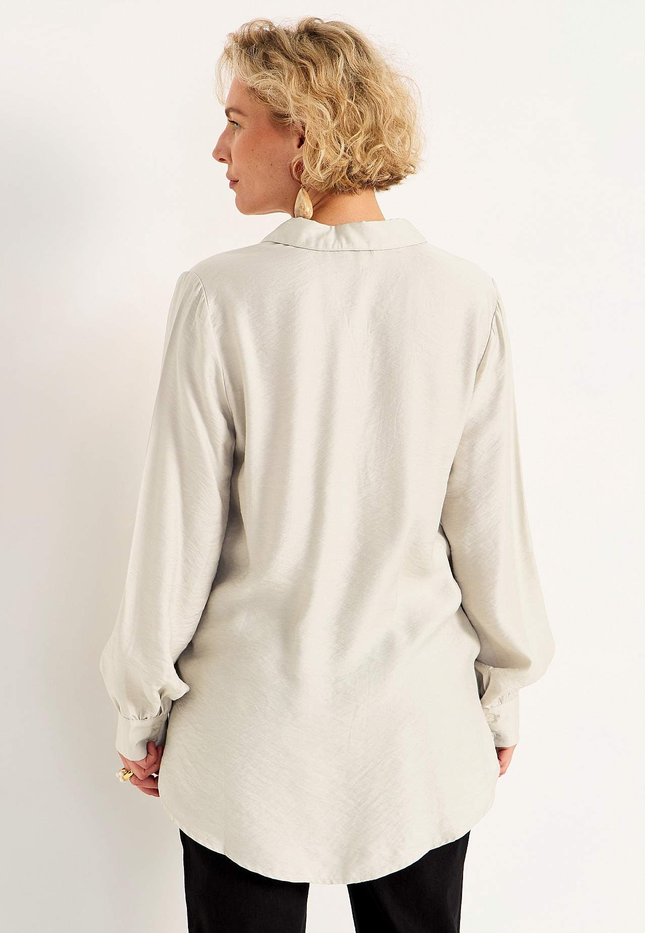 Long-sleeved, woven tunic