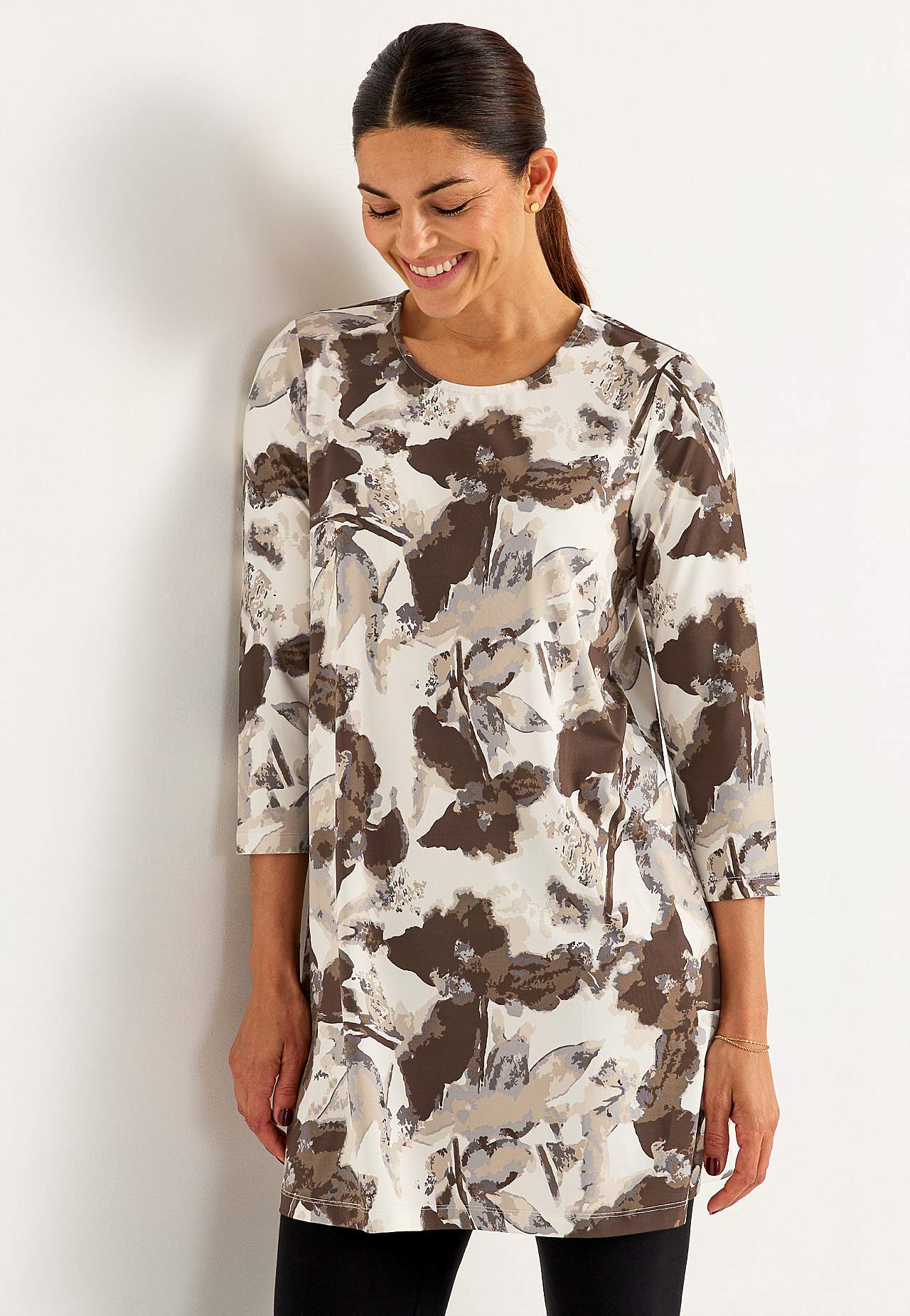 Jersey tuniq with buttons