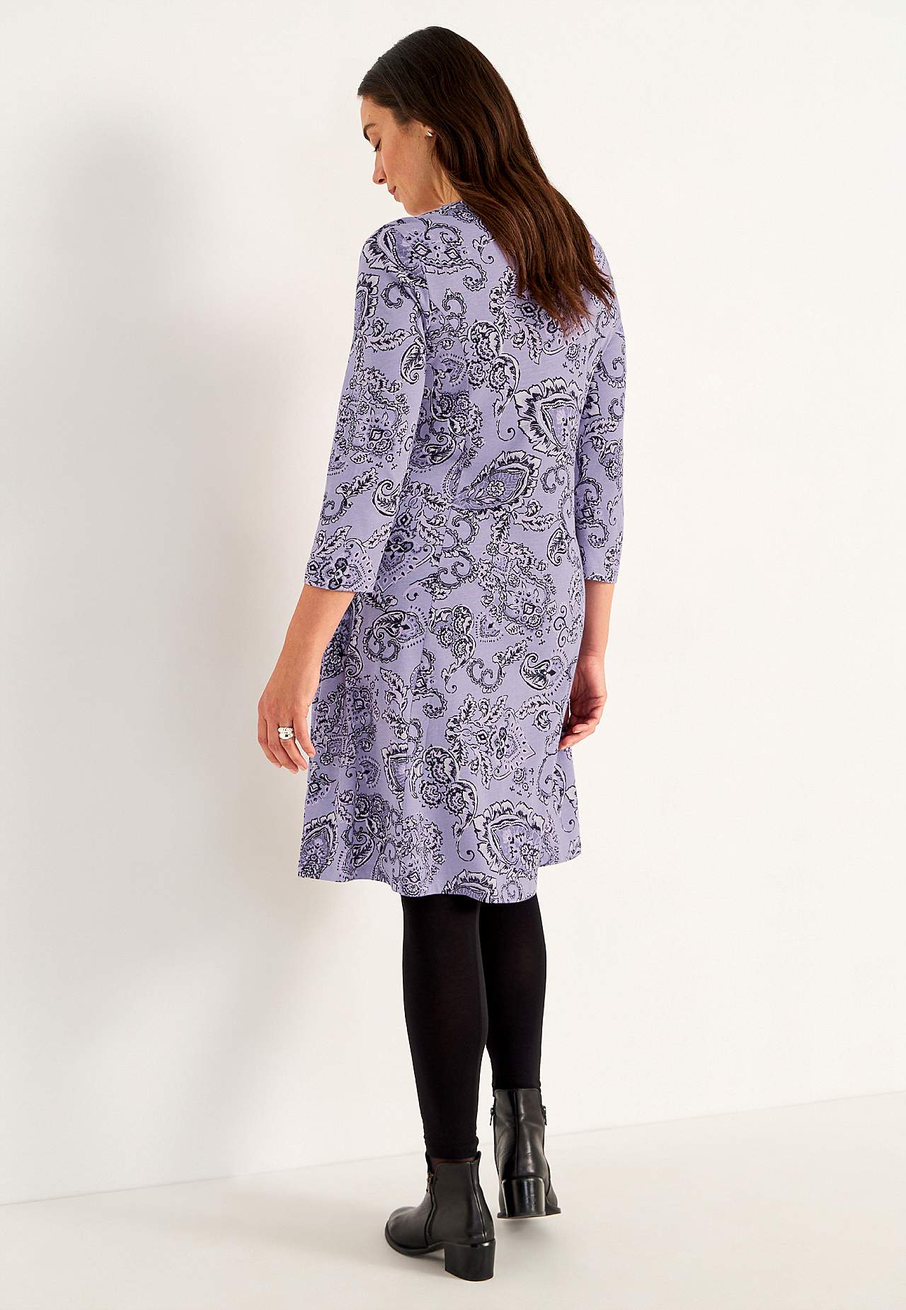 Patterned jersey dress with pockets