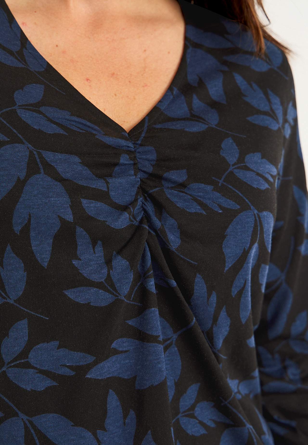 Jersey top with gatherings