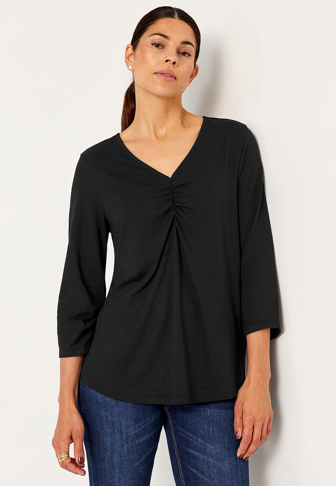 Jersey top with gatherings