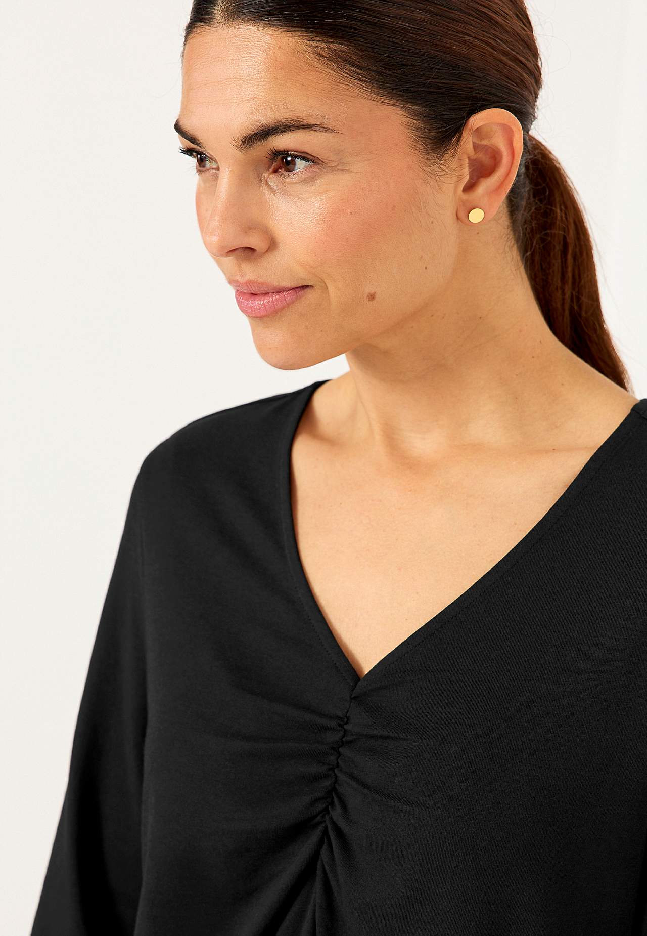 Jersey top with gatherings