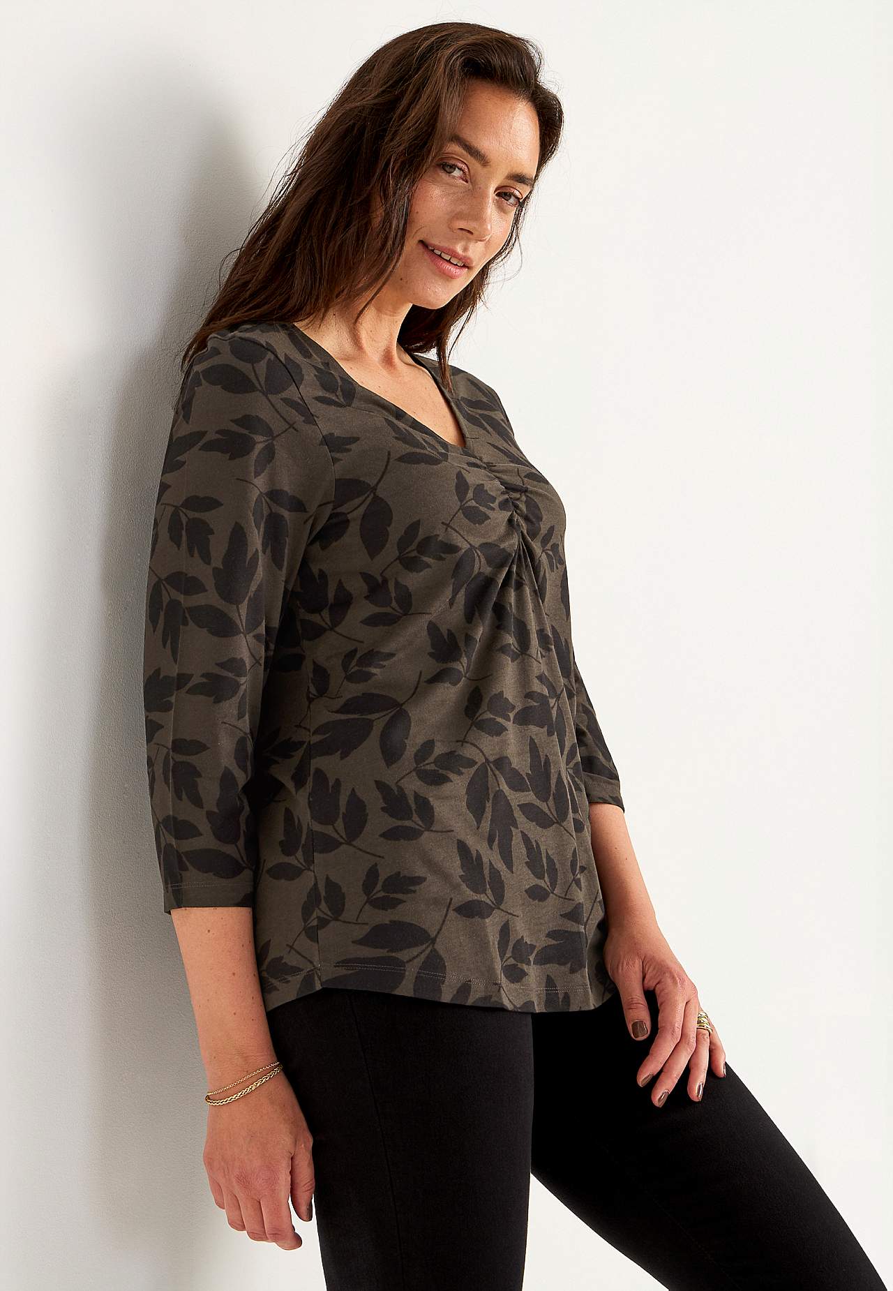 Jersey top with gatherings