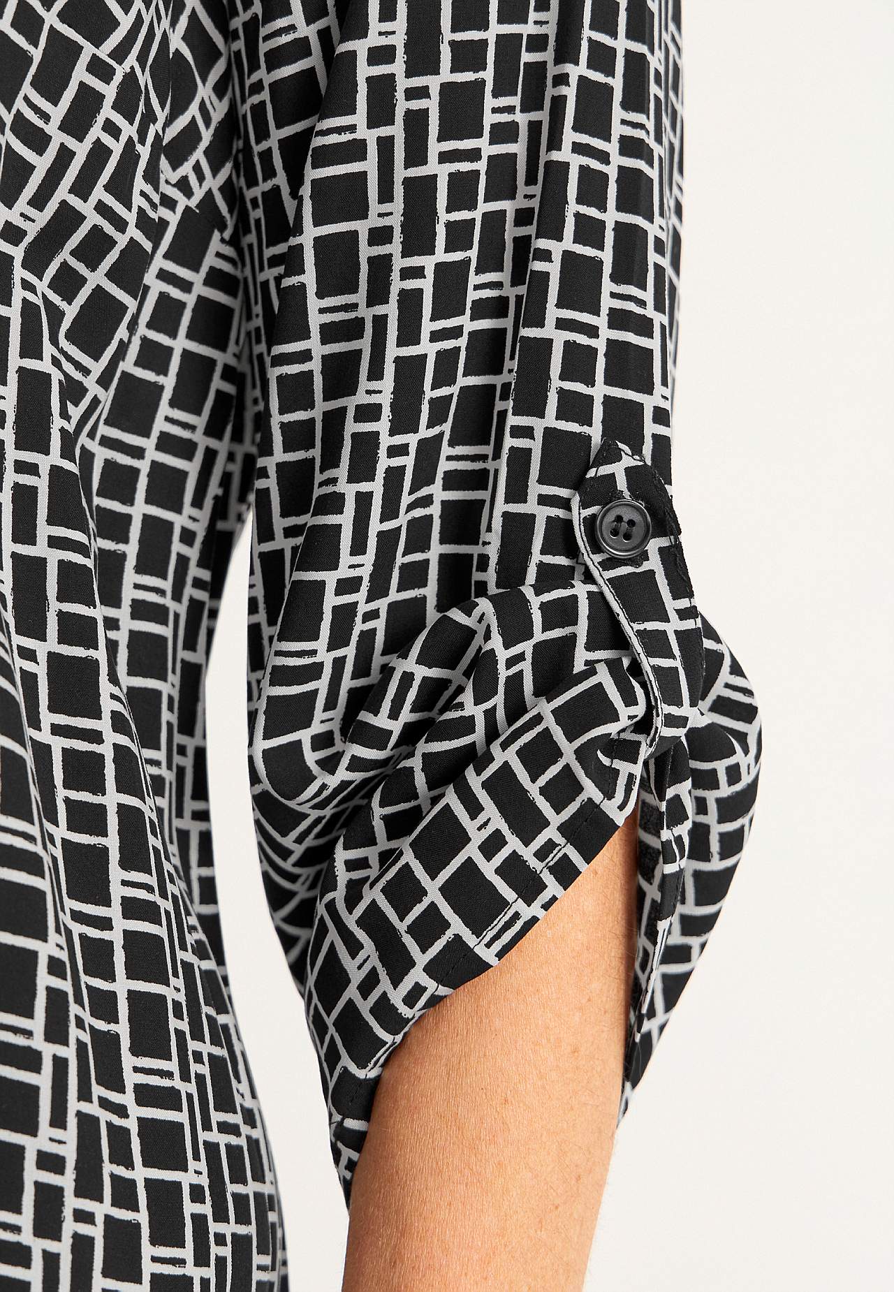 V-neck, woven dress