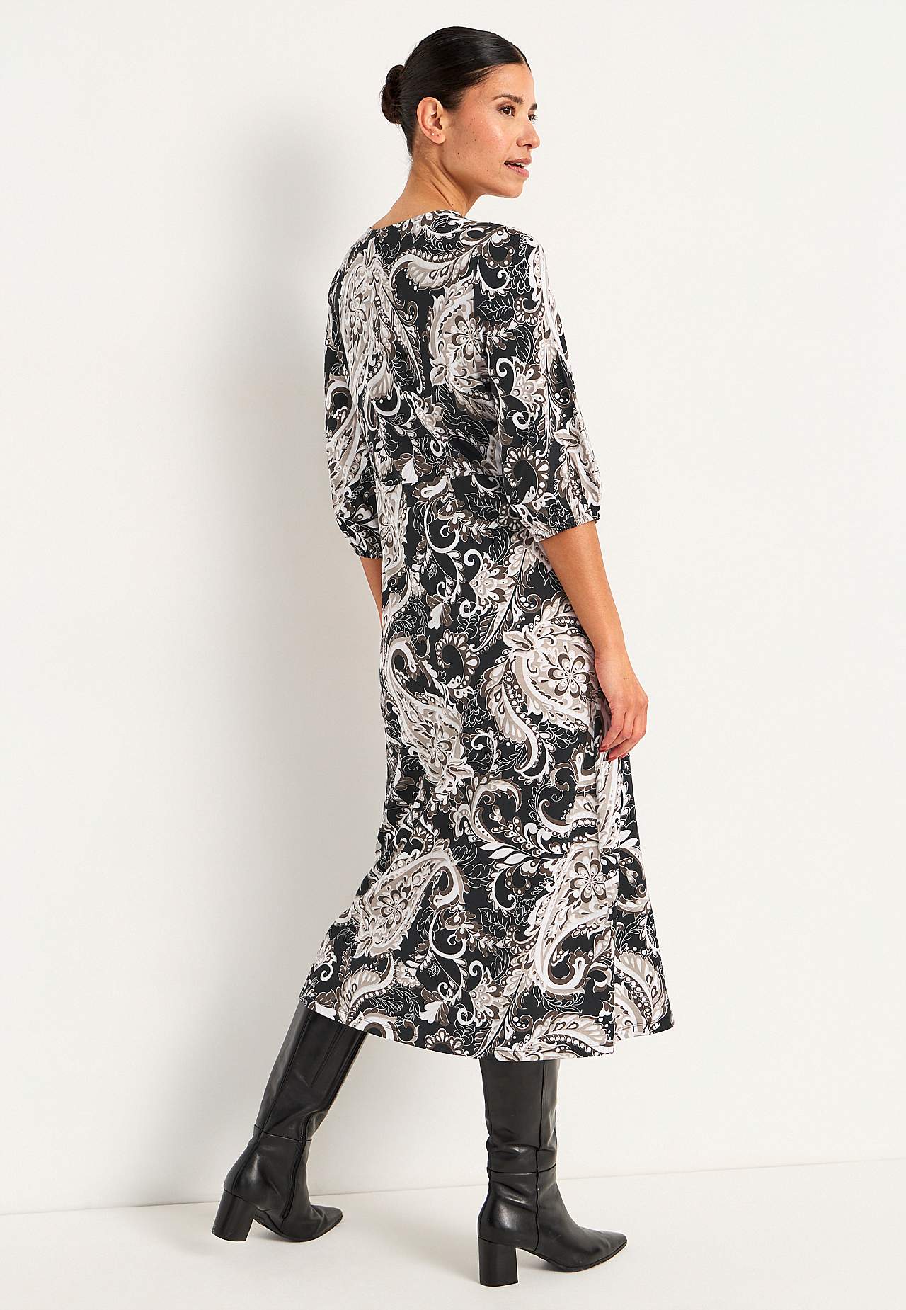 Jersey dress with overlap detail